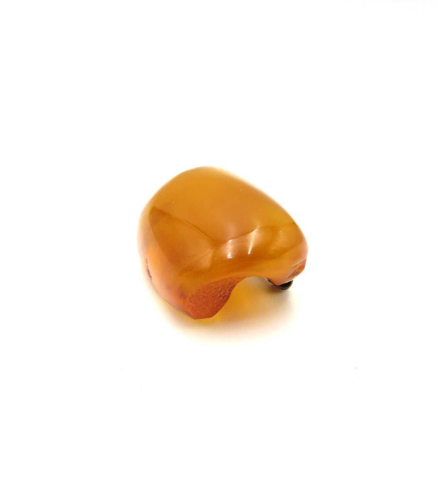 Vintage Raw Baltic Butterscotch Amber Resin 1.25″ Chunk Pin Brooch Natural