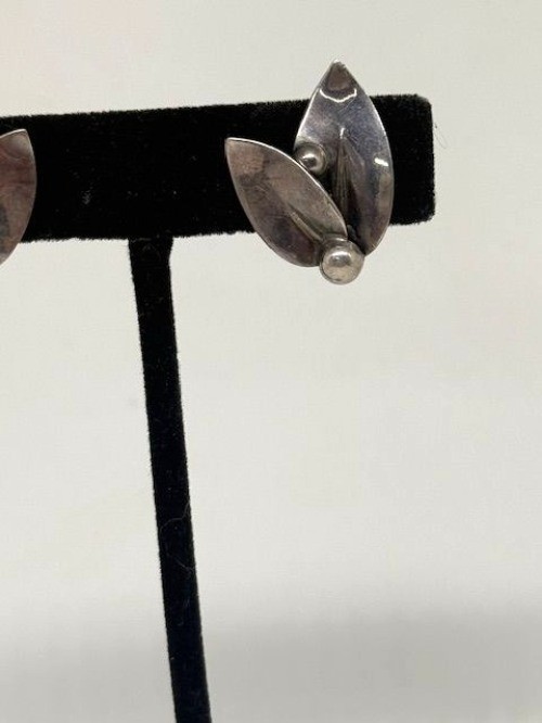 Vintage N.E. FROM Niels Erik Denmark MCM 925 Sterling Modernist ClipOn Earrings
