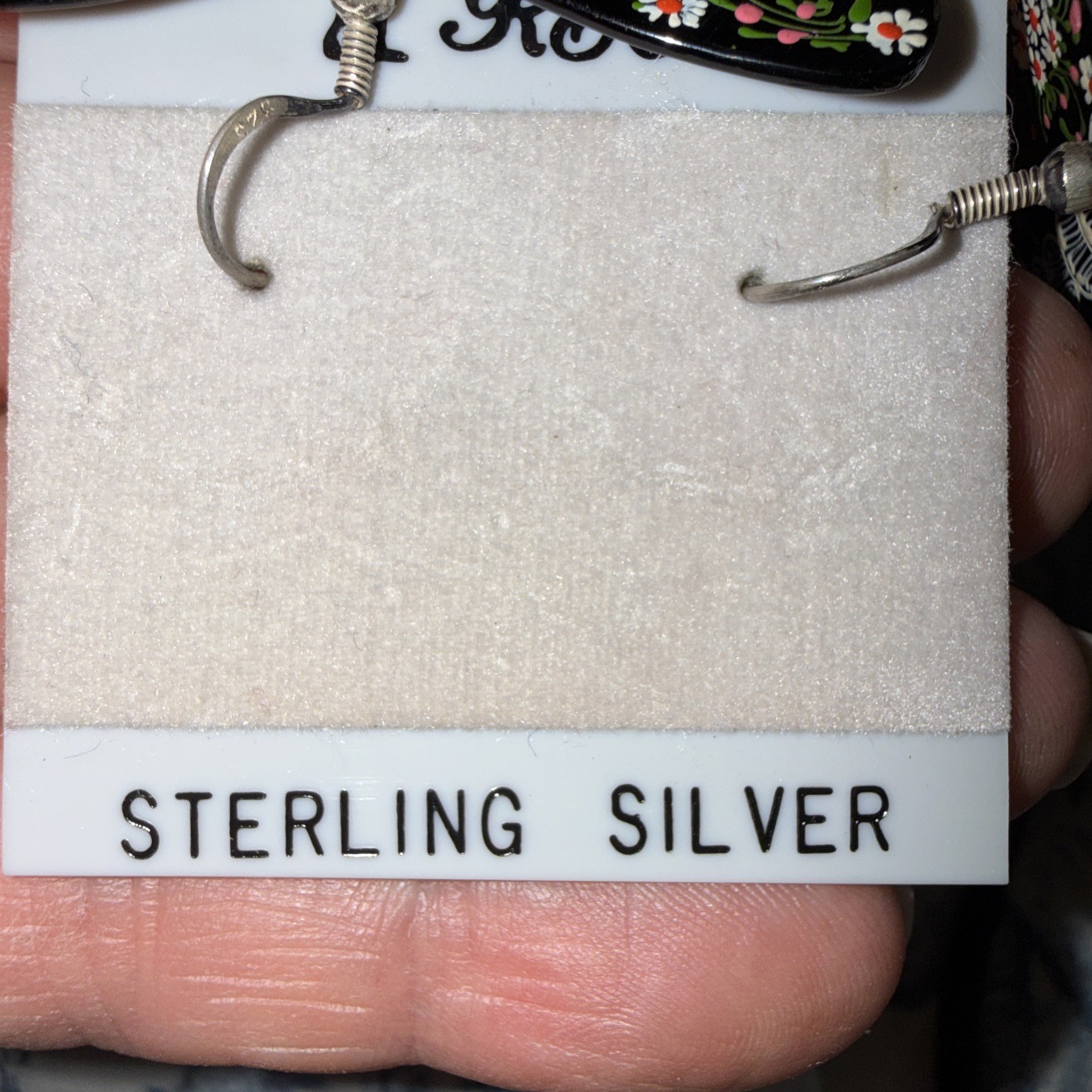 Sterling Silver REO company Butterfly Plastic Earrings NOS 1.5″ X 2″ Wide