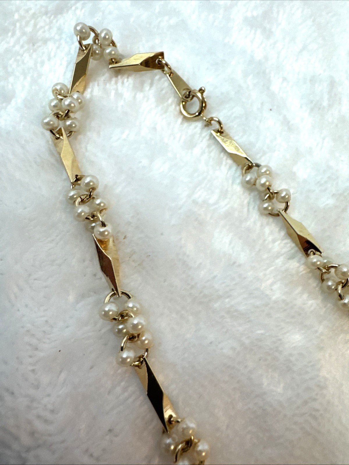 STUNNING!! unique wire bar link chain Vintage Necklace Modernist Gold coquette