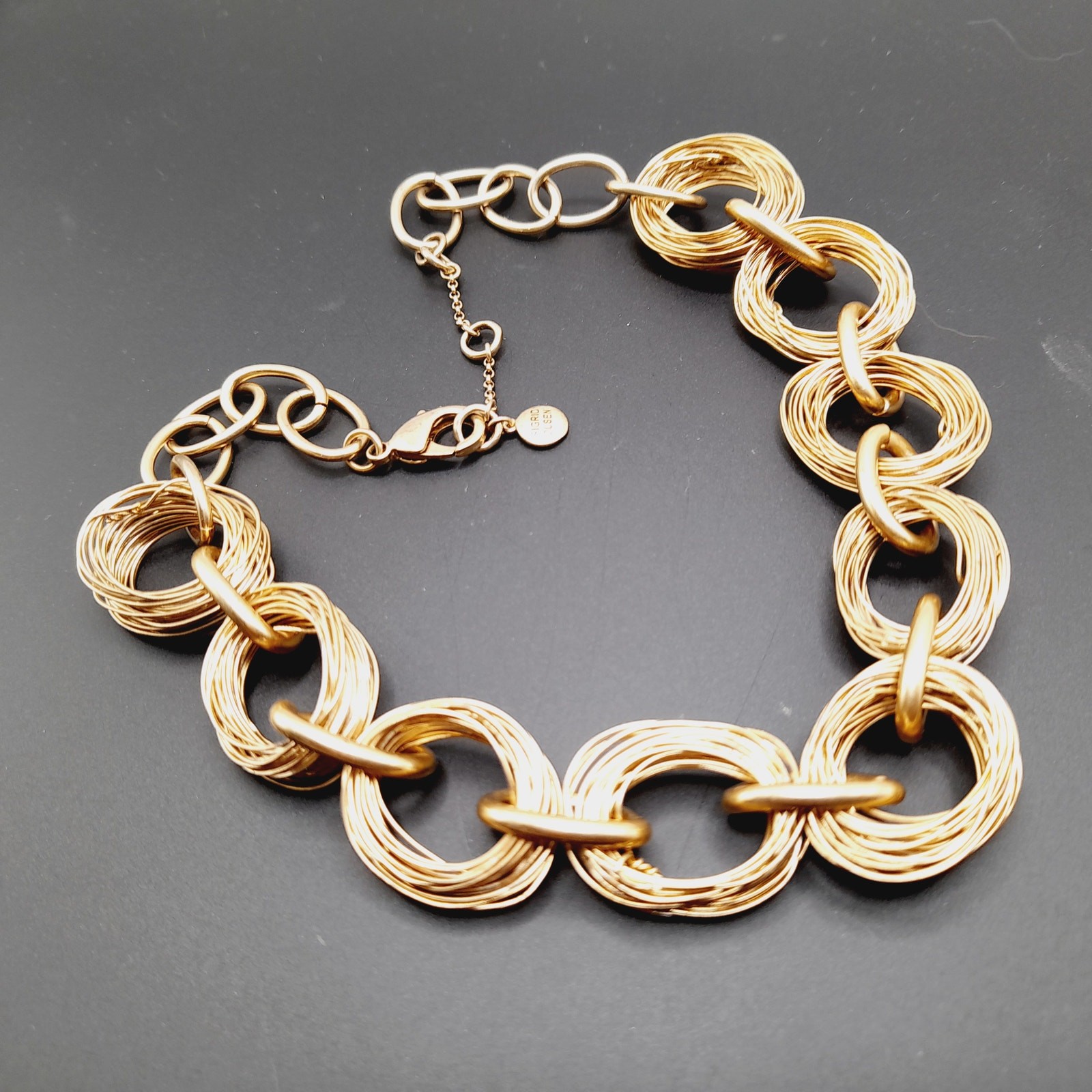 Sigrid Olsen Gold Tone Necklace Chunky Wire Wrap Link 19 Inch
