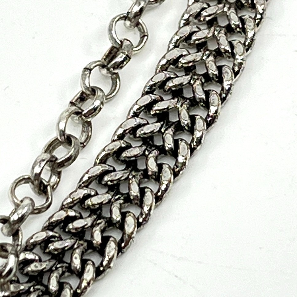 VTG Shyanne Southwest Boho Silver Tone Multi-Layer Mixed Stone Faux Fur Necklace