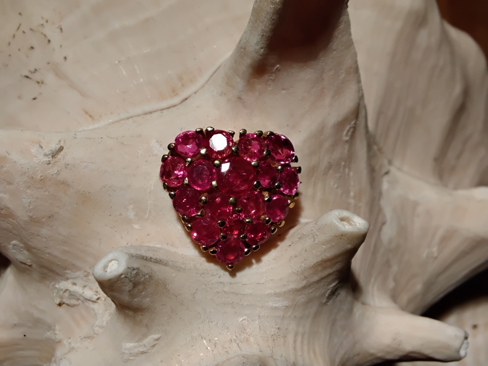 Ravishing Ruby ~ 12K Heart Pin