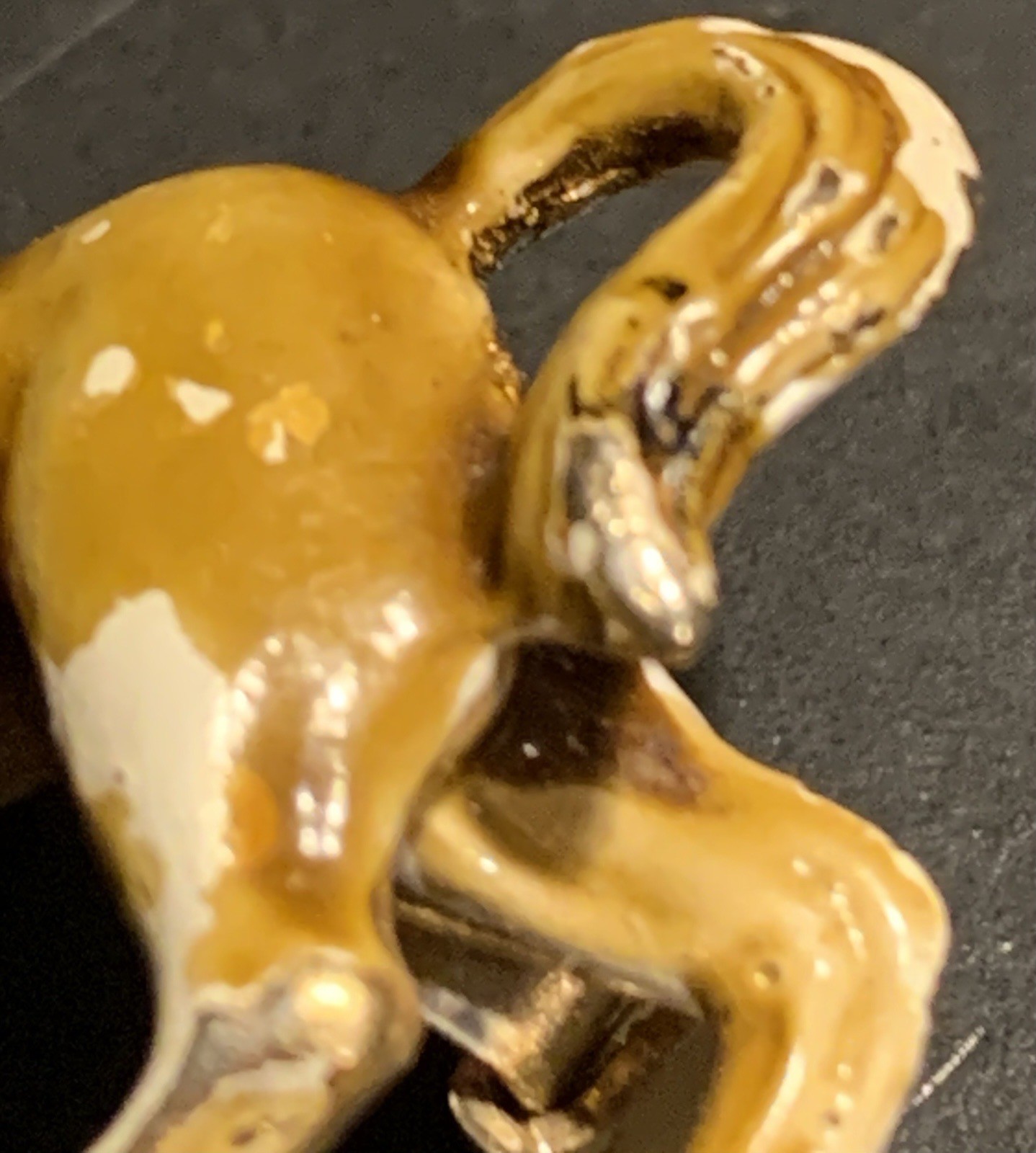 Gold Tone Enamel Paint Horse Equestrian Brooch Vintage