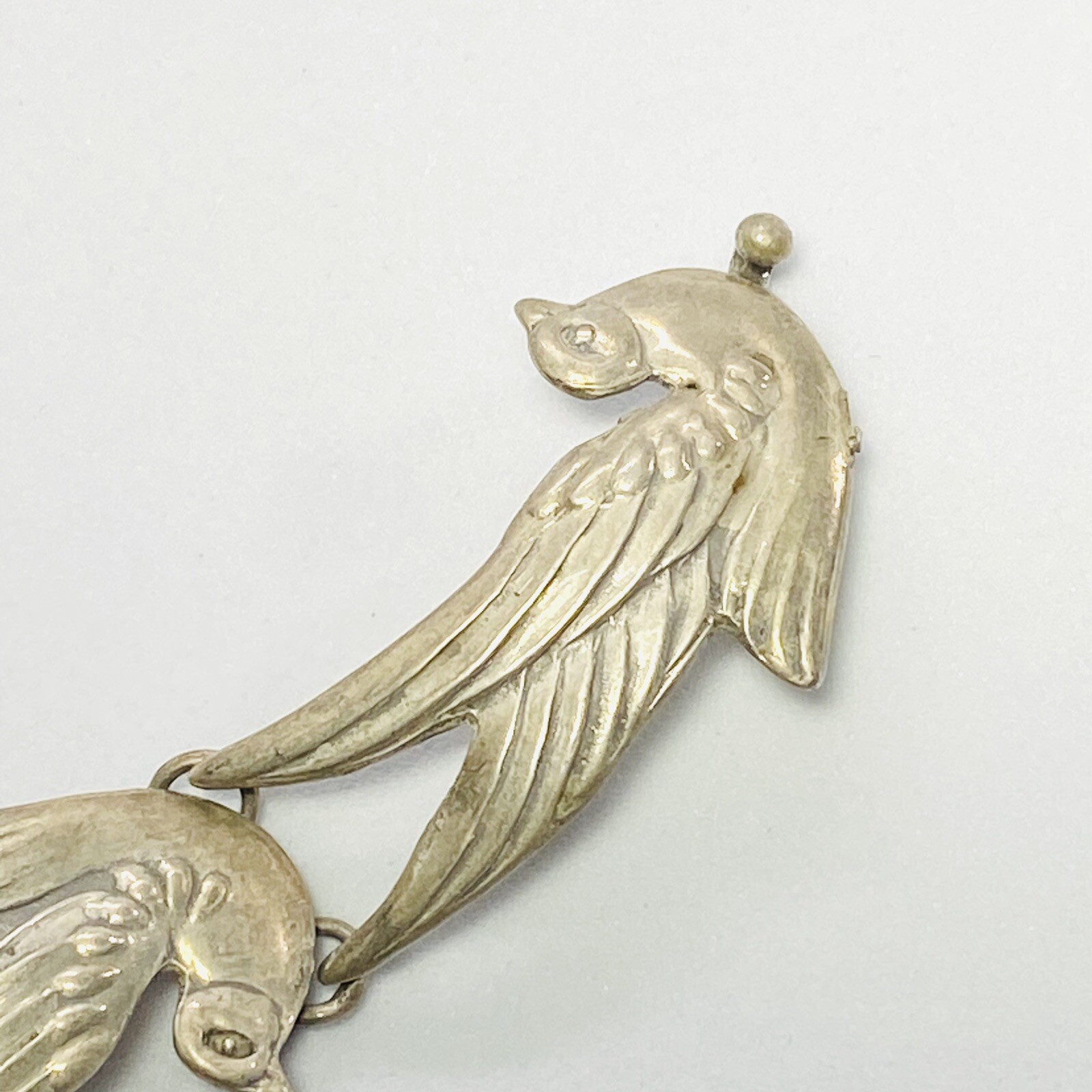 Los Castillo Taxco Mexico Sterling Silver Dove Bird 6.5″ Bracelet 23.0g