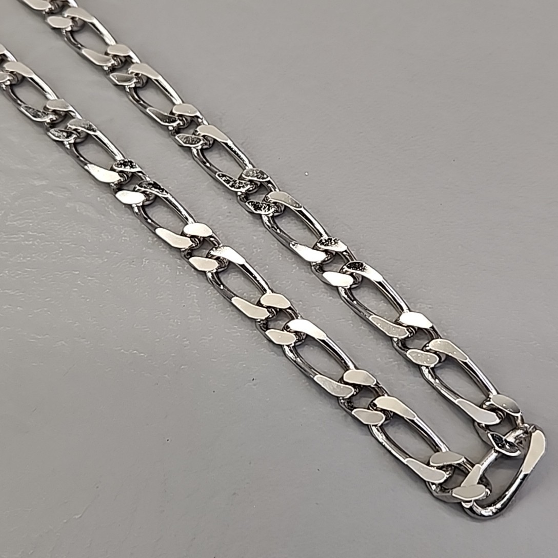 Vintage Monet Chain Necklace Figaro Link Silver Tone 29″