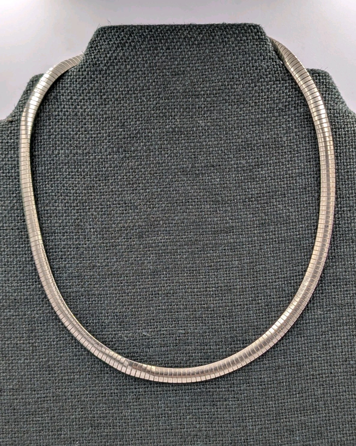 By M Vtg Sterling Silver 6mm Flat Omega Italian Chain 925 17.5″ Necklace – 26.4g
