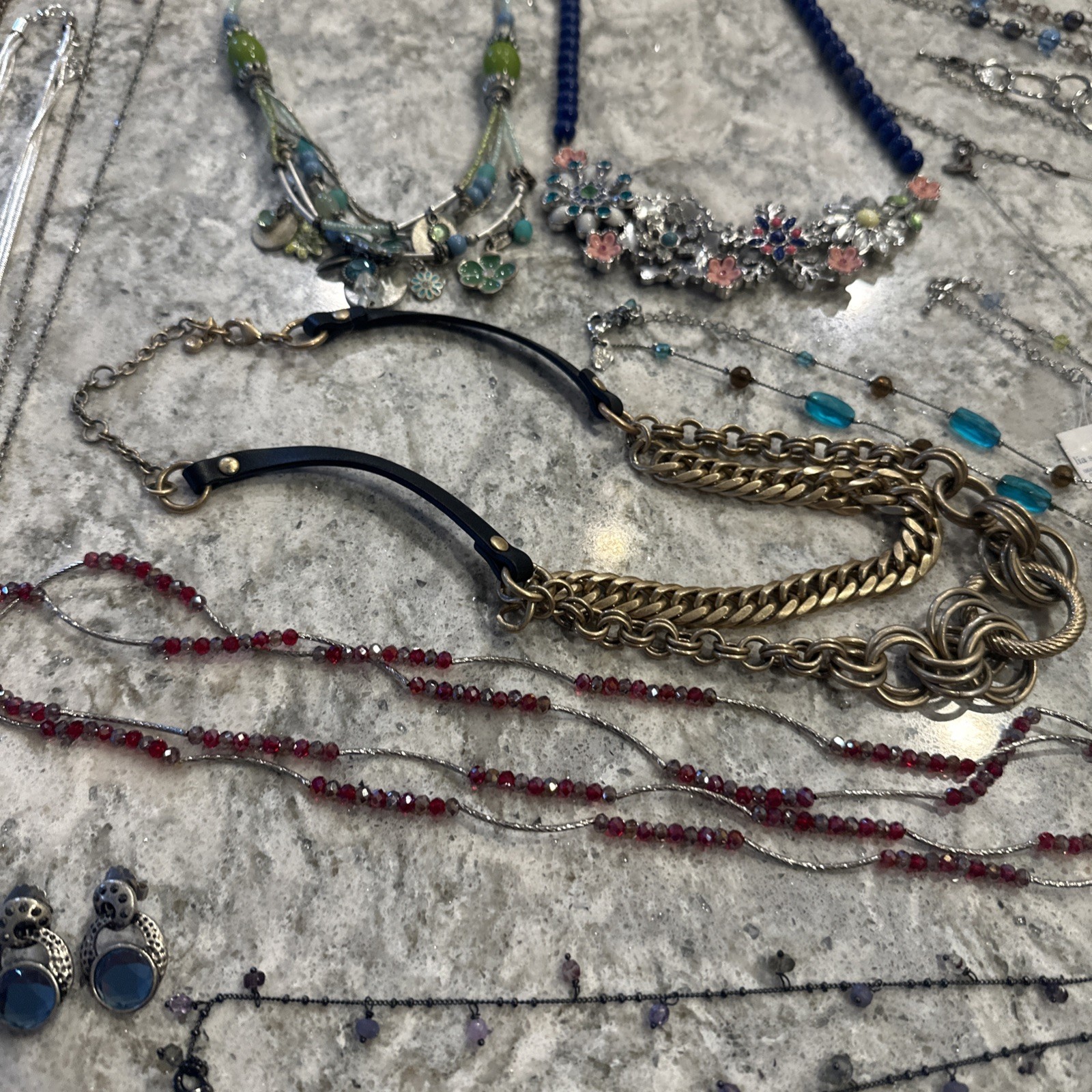 VTG TO NOW ESTATE JEWELRY LOT OF 40+ Pieces Lia Sophia Designer Gaudy Y2K