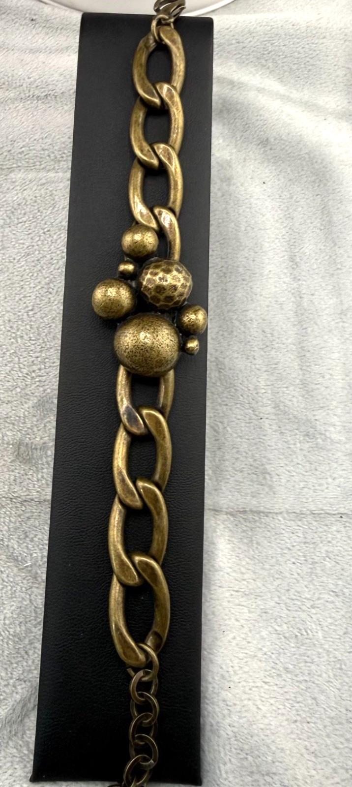 Chunky Bracelet Brass Tone Chain Statement 7.5”