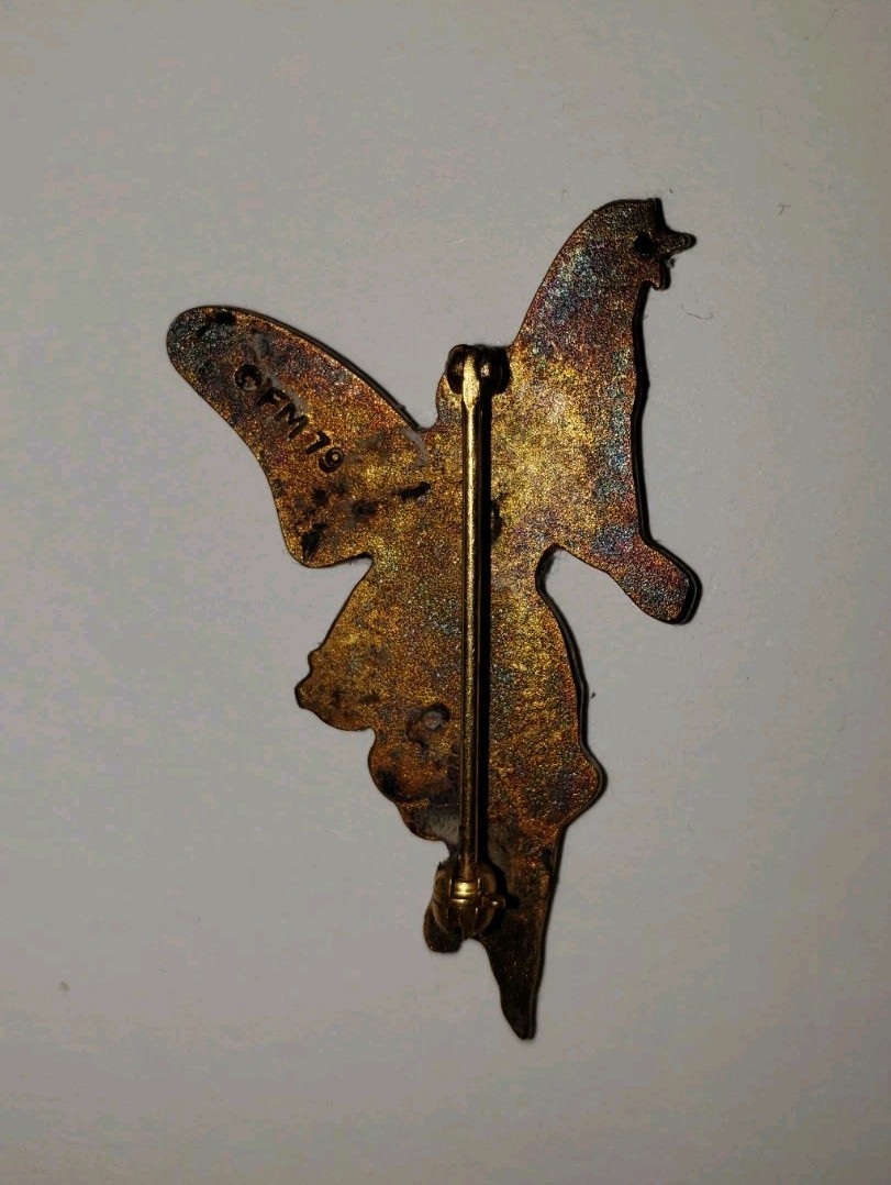 vtg Winged Fairy w Wand Brooch Whimsical Mystical Finberg Manufacturing FM7