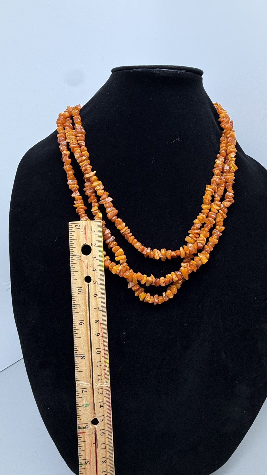 Vintage Amber Necklace Long 182cm Multi Strand Wrap Baltic Style Chips 52.3g