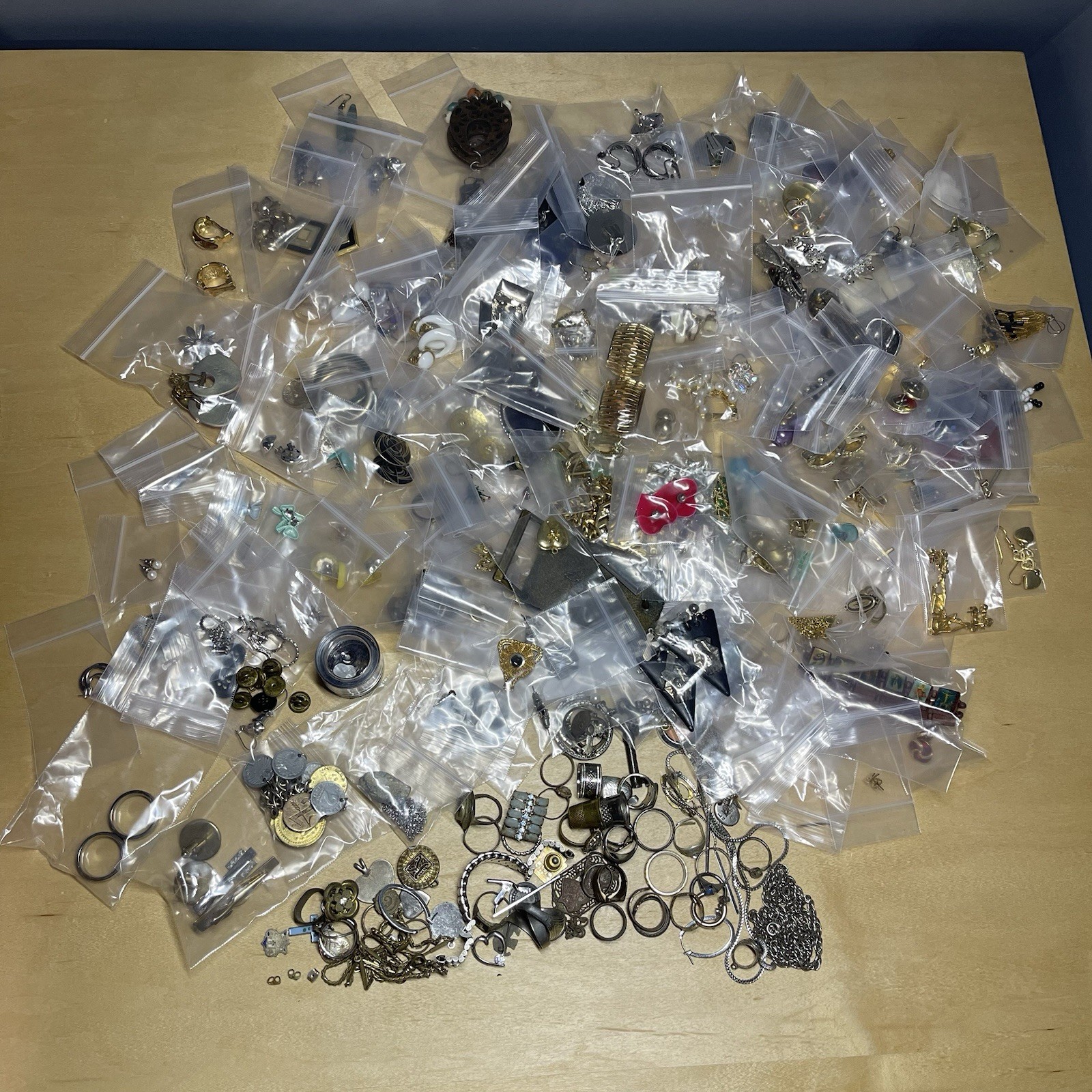 MASSIVE Vintage Costume Jewelry Lot! May be some Silver???