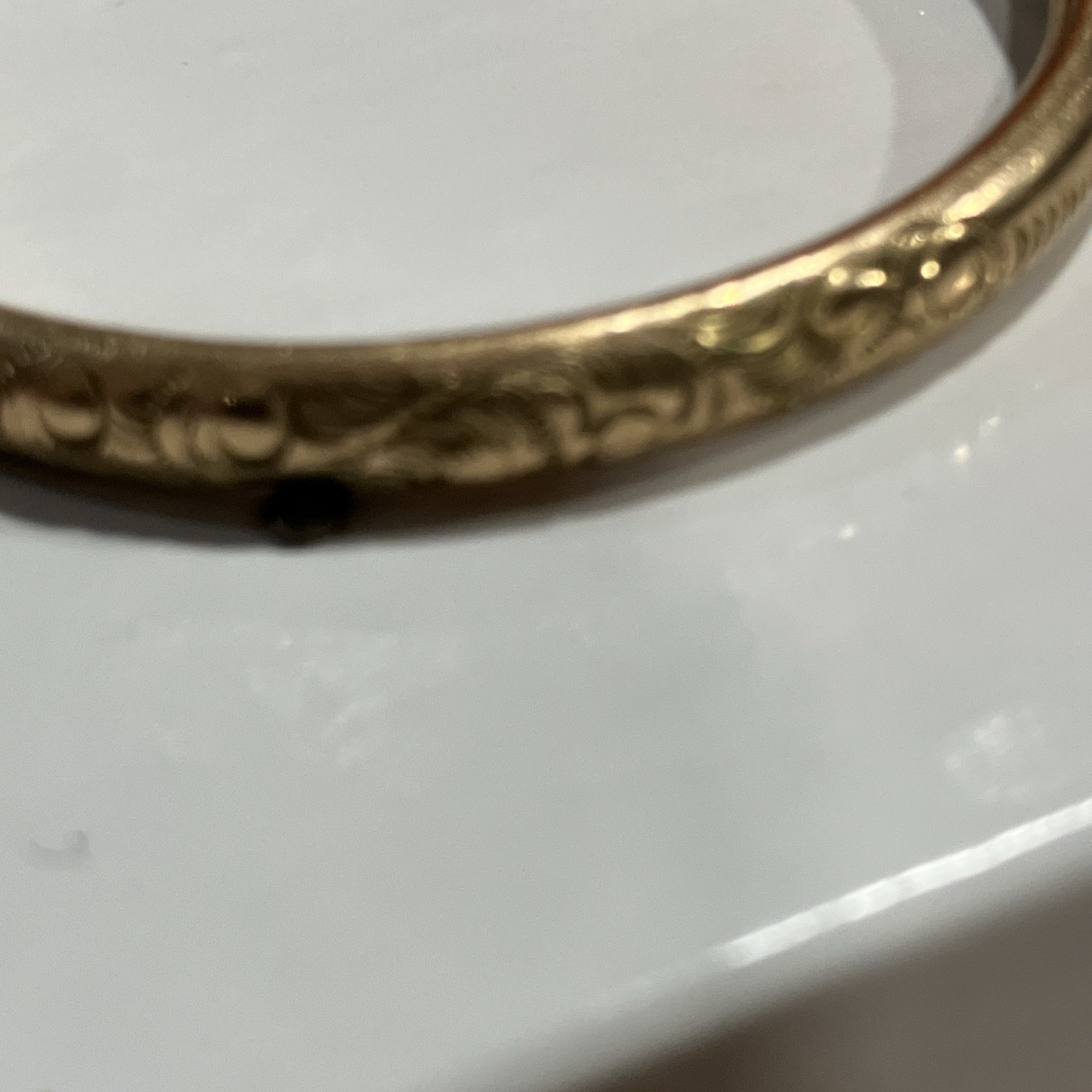 Antique Gold Filled Baby / Child Hinged Bangle Bracelet Unmarked From Estate