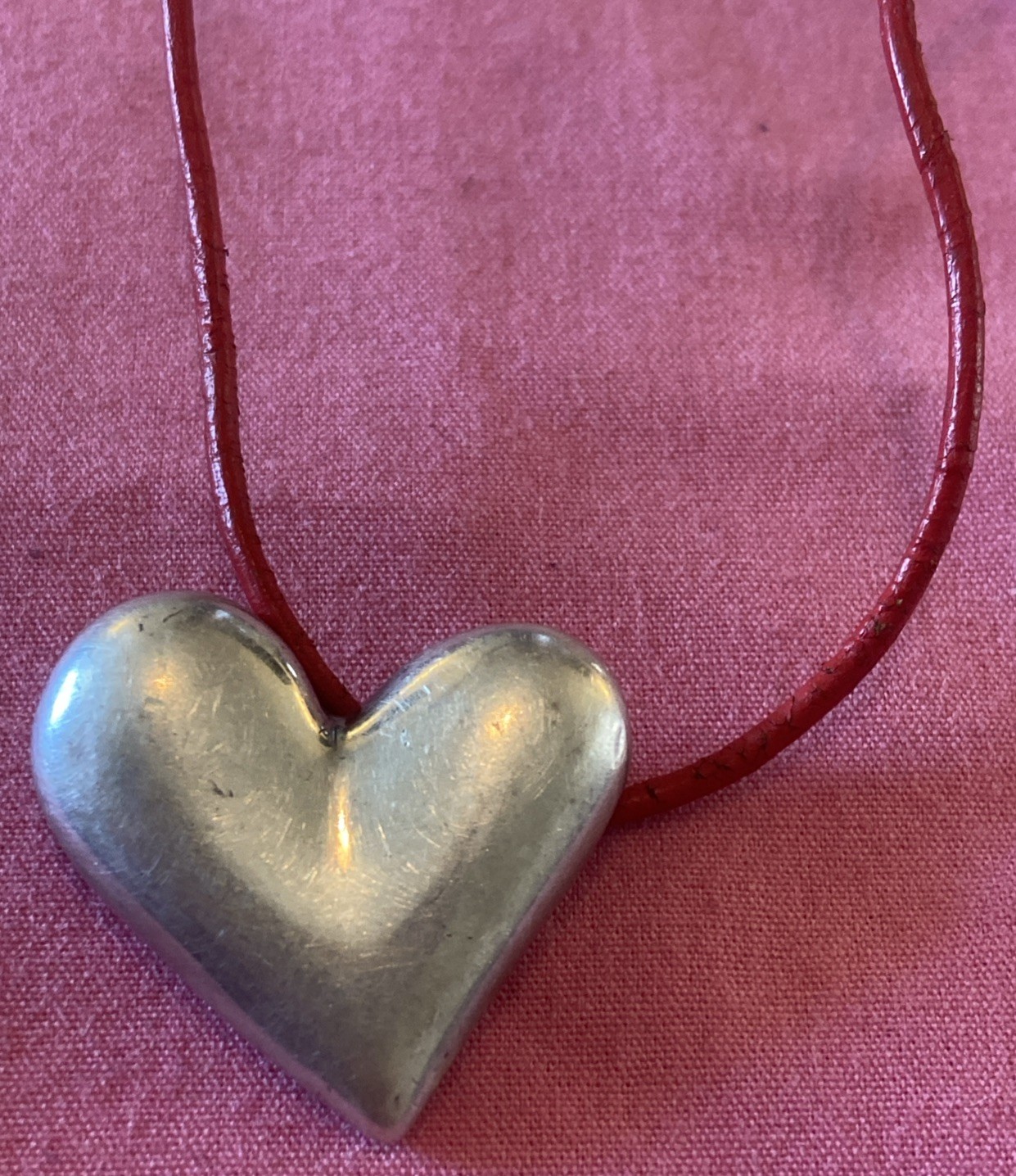Vintage SFR Somers Randolph Sterling Silver Heart Modernist Pendant 17in 23.5g
