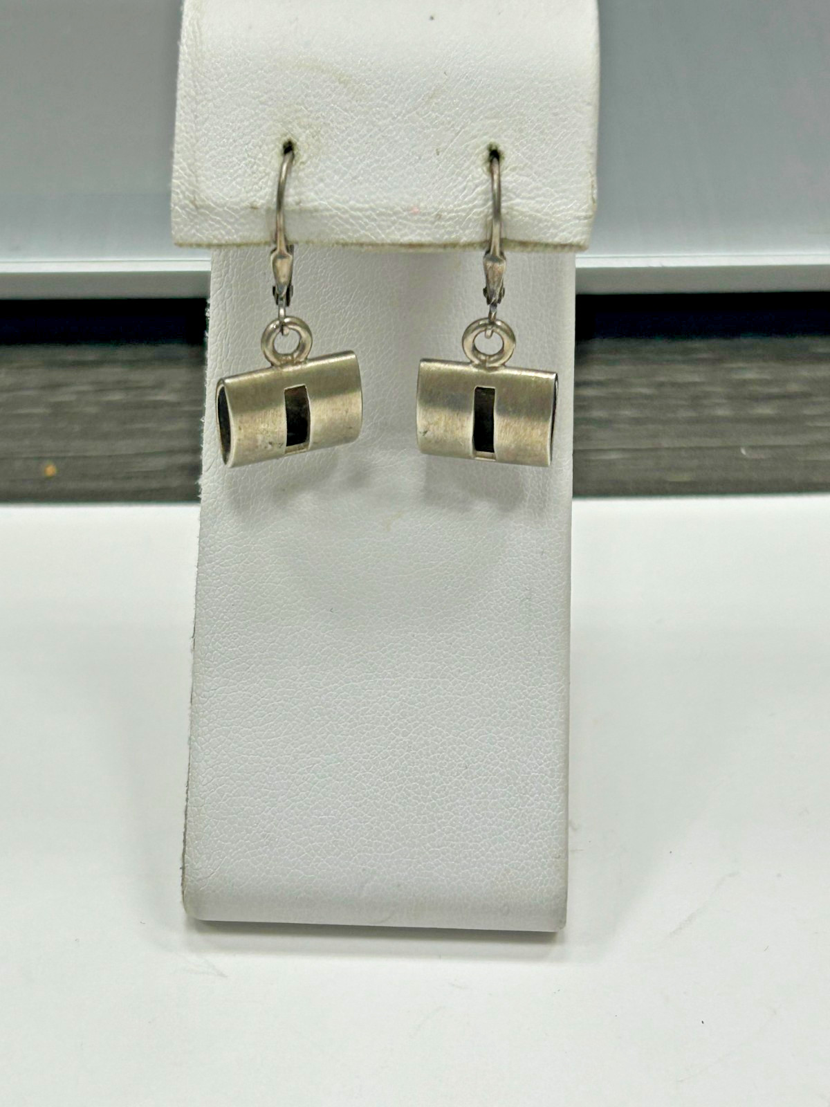 Vintage Modernist Signed Forbes 925 Sterling Silver Earrings