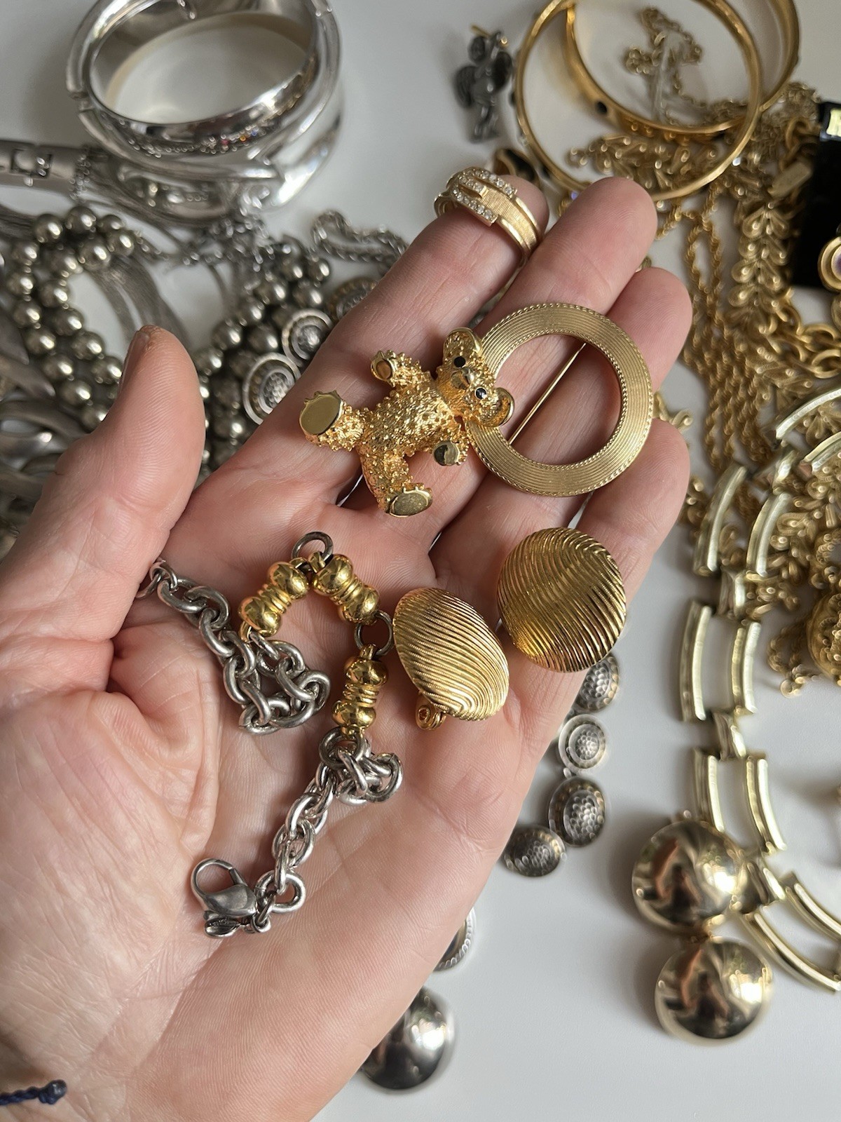 Vintage Jewelry Lot Monet Trifari Art Brooch Necklace Earrings 1960-1990’s