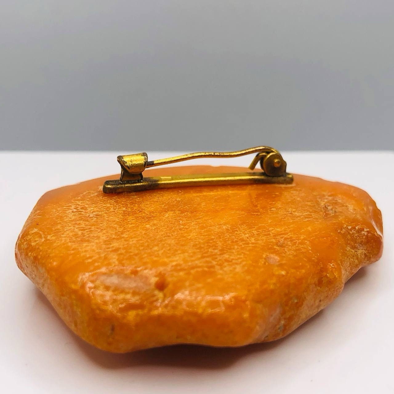 Vintage Butterscotch Landscape Natural Baltic Amber Brooch Egg yolk USSR