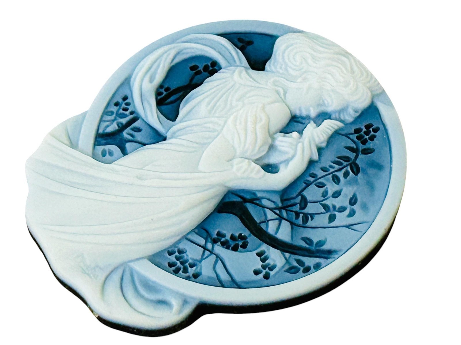 Vintage Carved Agate Alphonse Mucha Loose Cameo The Months May