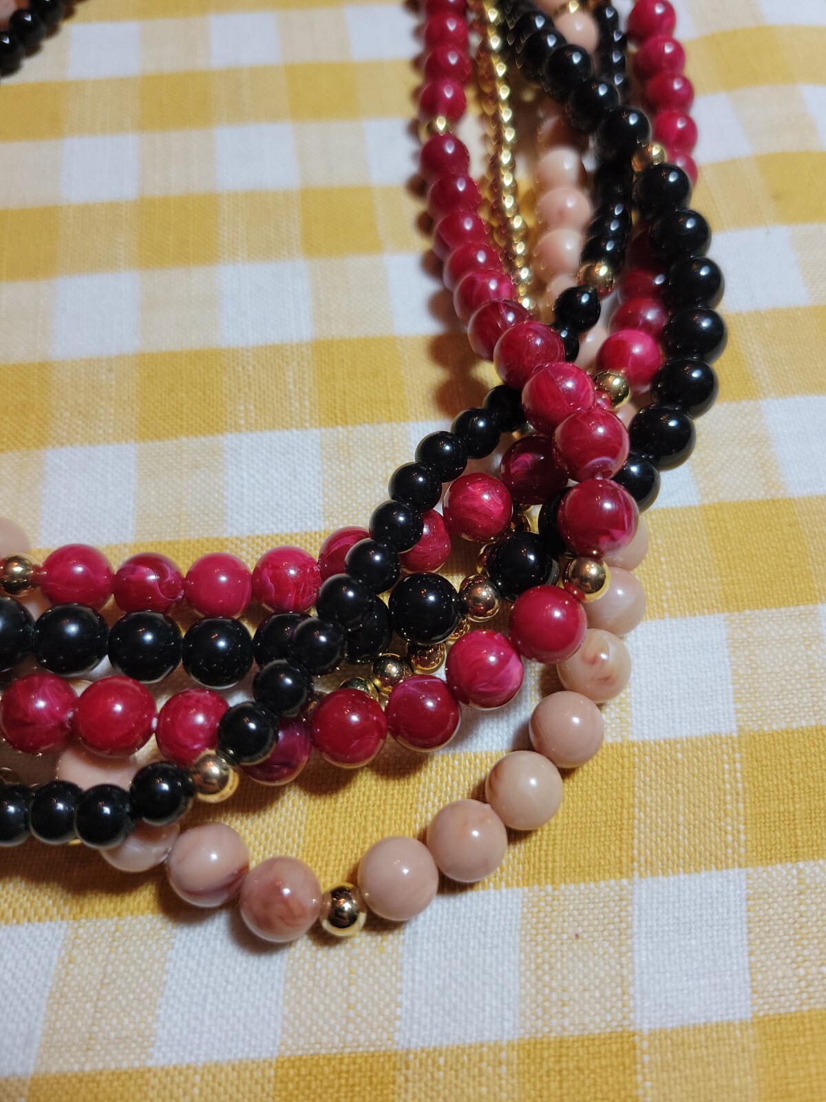 Vintage Gay Boyer Multi Strand Bead Costume Necklace