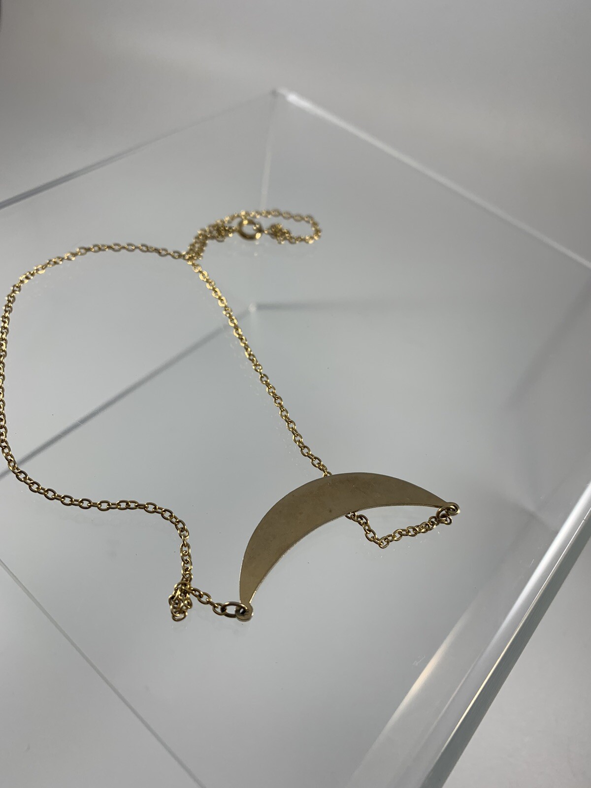 Painted Necklace Vintage Gold Black Flowers Unknown Maker Not Sure 16 In.