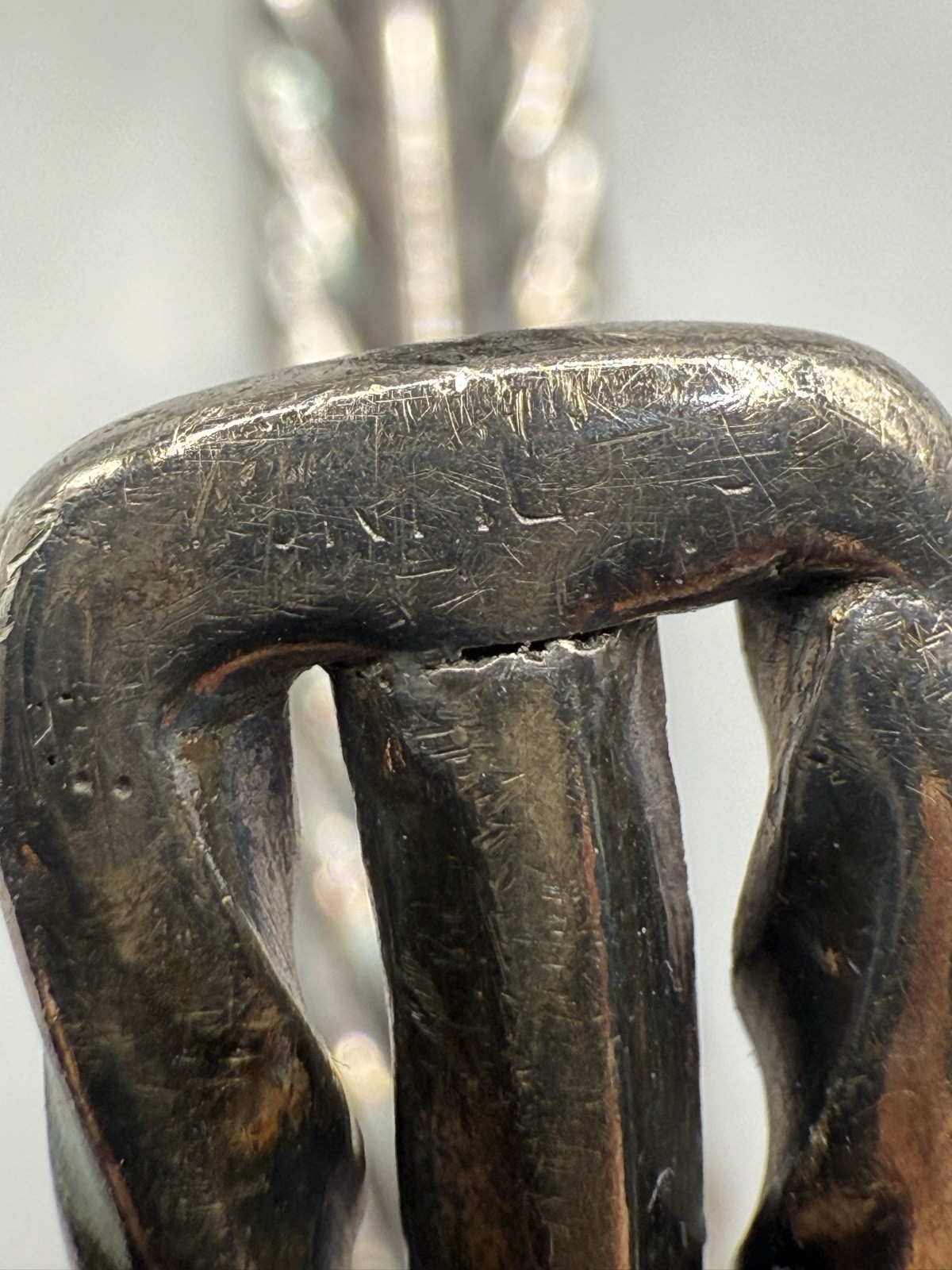 VTG Heavy Sterling Silver Twist Rope Cuff Bangle Bracelet Signed 44g Medium