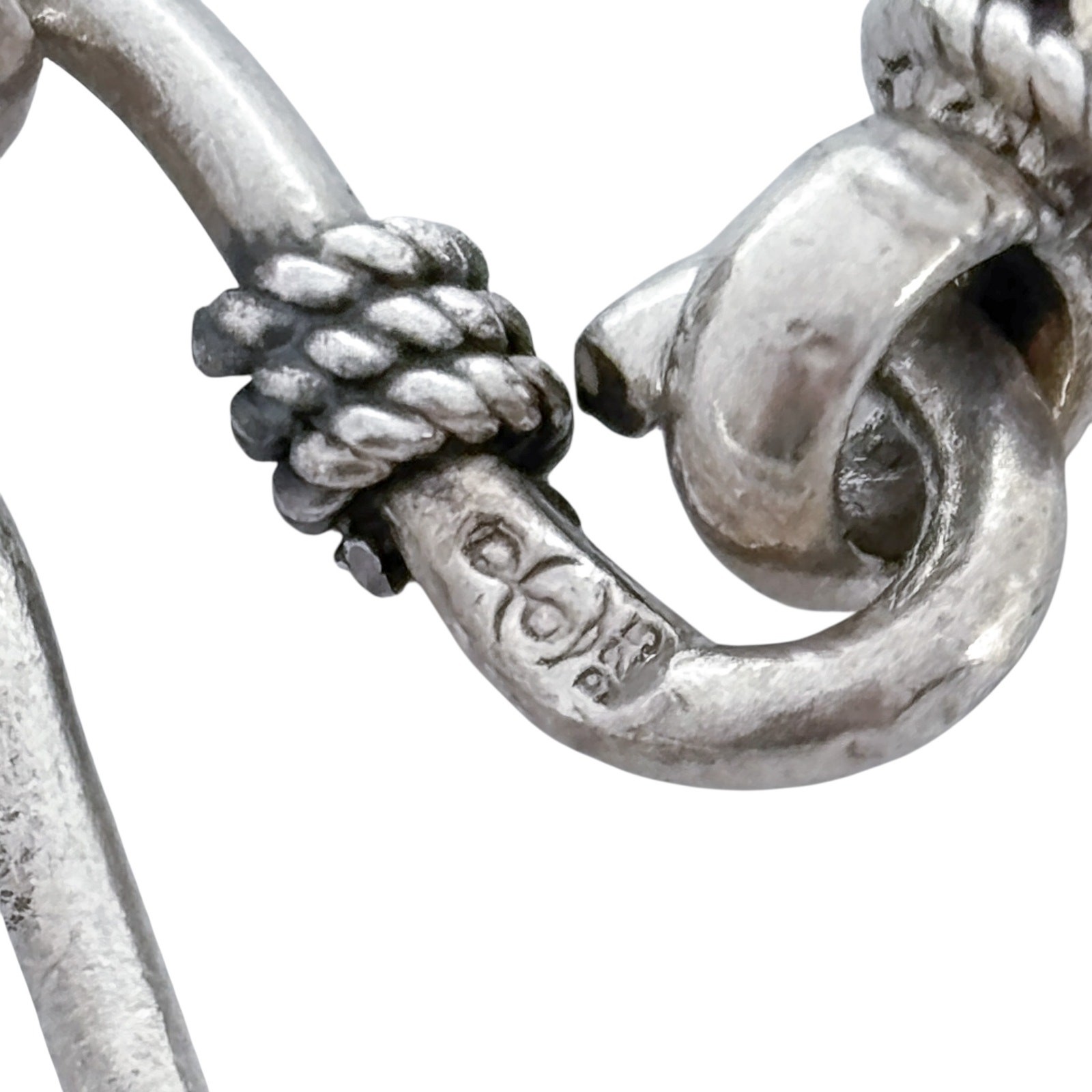 Vintage Sterling Silver 925 Wheat Chain Hook Bracelet 8″