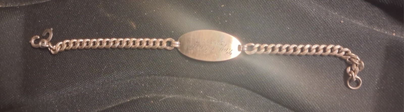 Vtg WWII 12k Gold Filled on Sterling Silver ID Bracelet Ray & Betty Milit