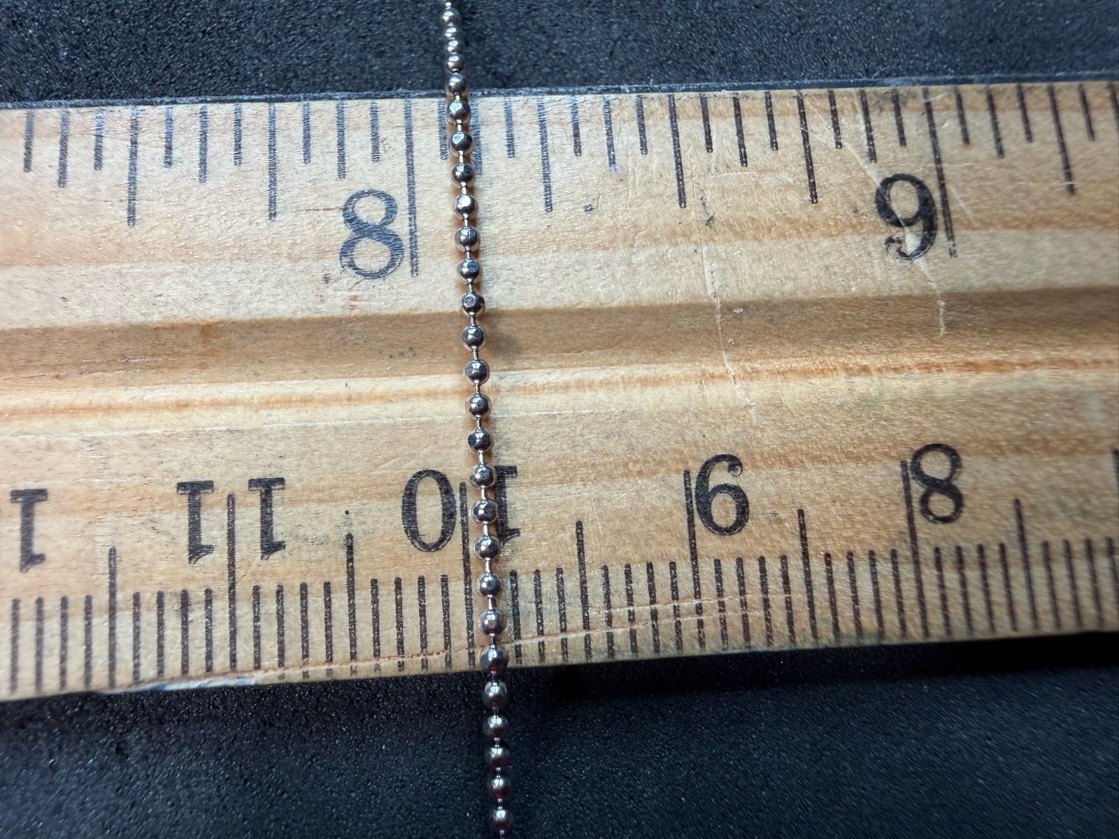 1.86g Vintage Sterling Silver 925 Ball Bead Chain Necklace 16 in M