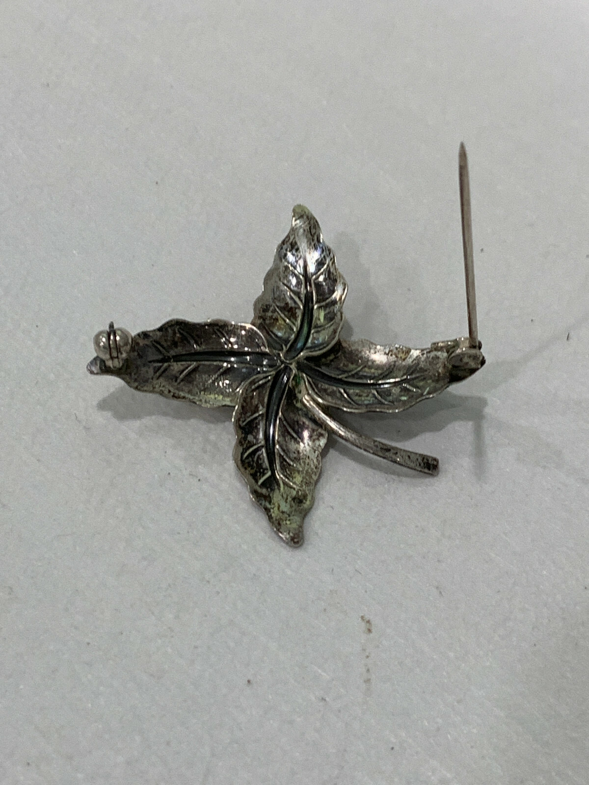 Vintage Danish Neils Erik NE From Signed Sterling Silver Flower Form Pin Brooch