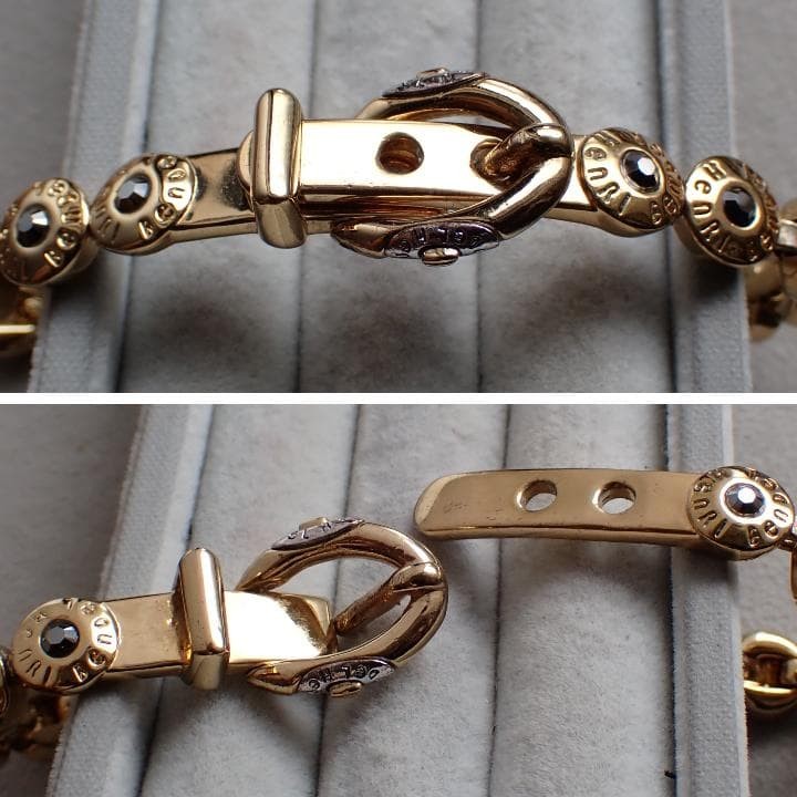 Vintage Henri Bendel YORK Buckle Bracelet Gold Tone Used
