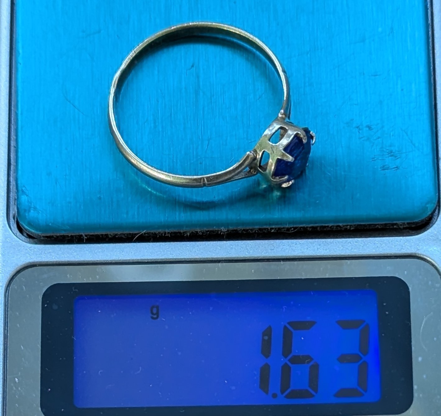 Vintage Soviet USSR ring sterling silver 875 ⭐ Size 10.5 Weight 1.63 g Blue gem.