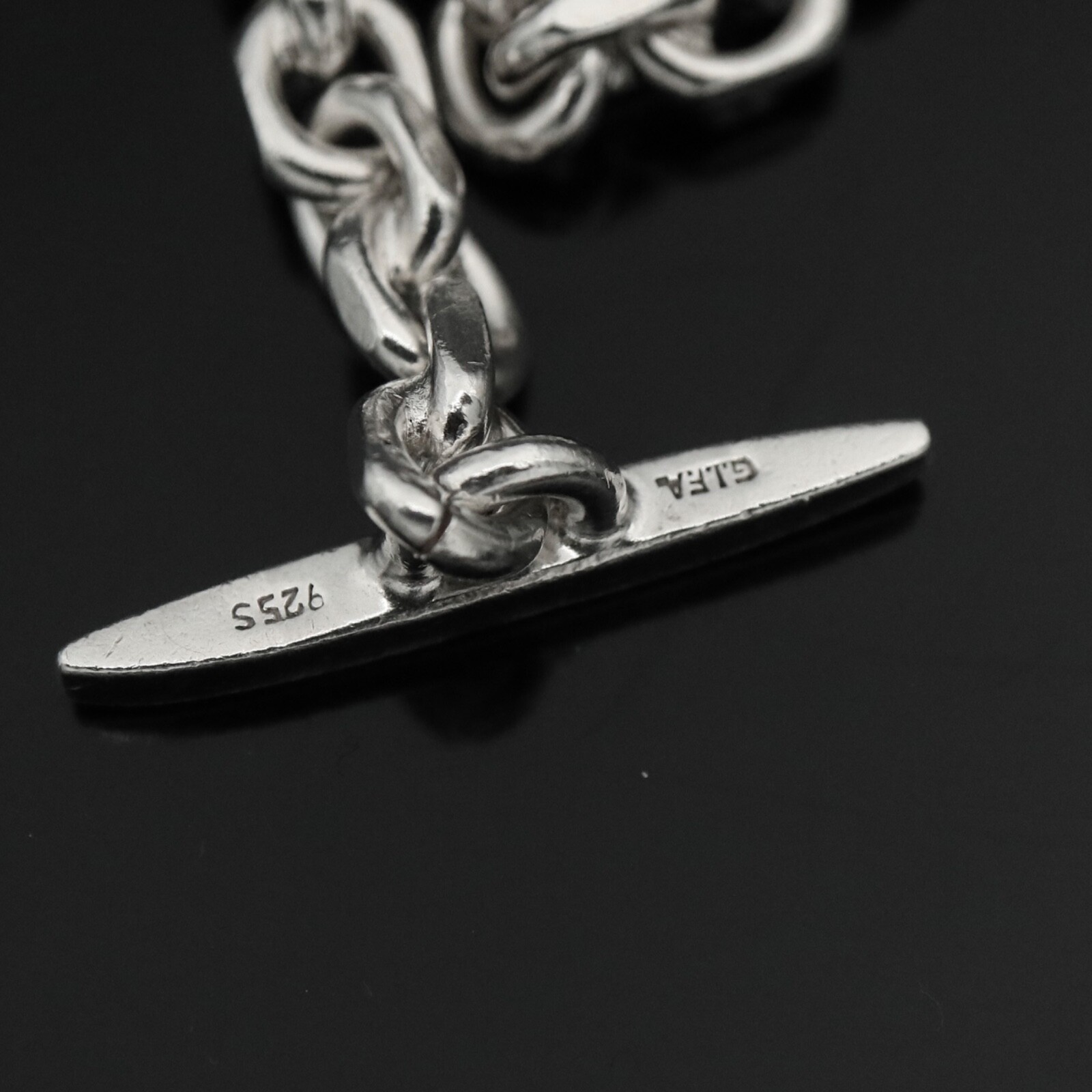 Danish Sterling Silver Anchor Chain Bracelet. 44g.