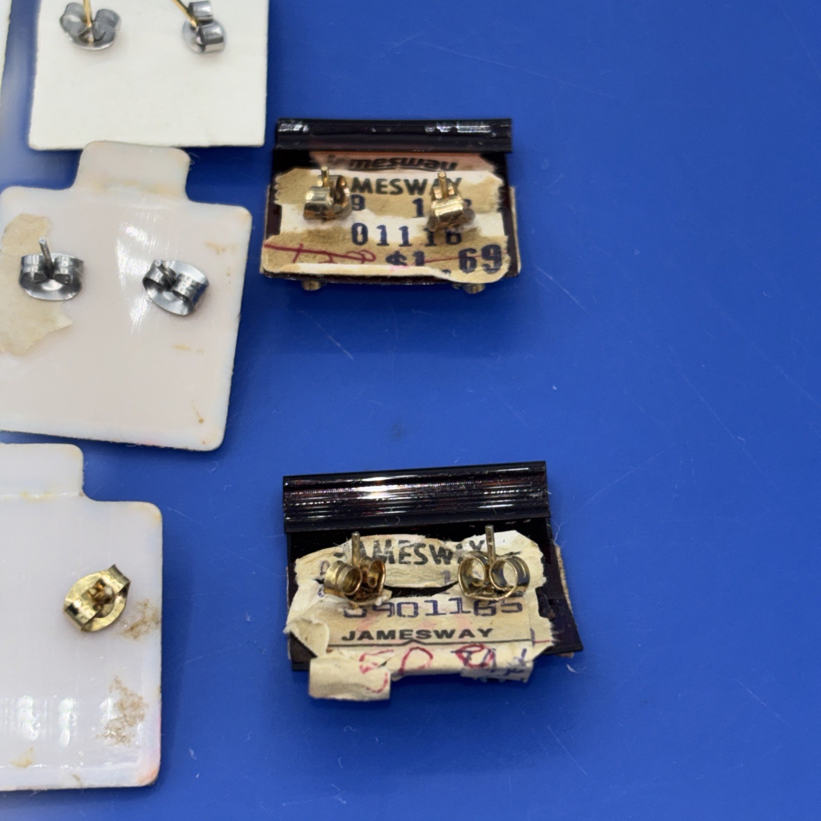 Vintage NOS Birthstone Earrings Lot January February May August Pierced