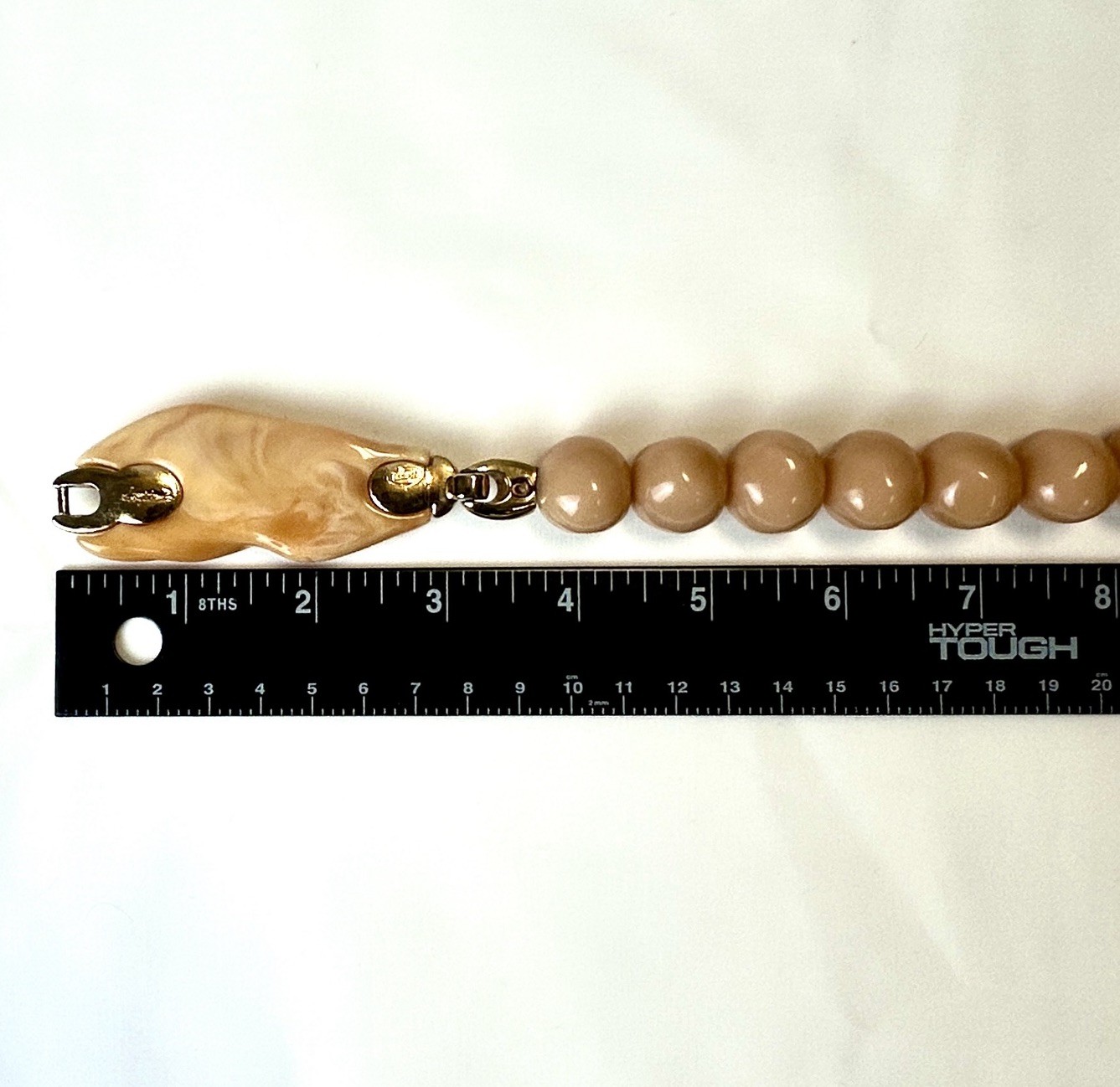 Trifari Necklace Kunio Matsumoto Peach Blush Graduated Lucite Beads 70s Chunky