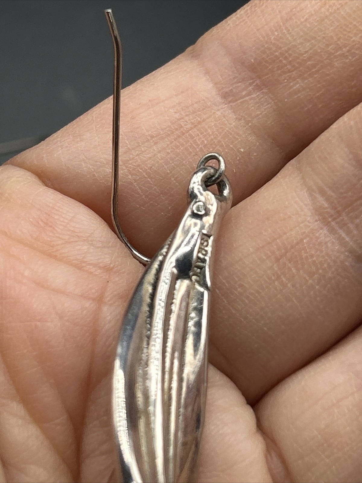 Dangle Pierced 3″ Brutalist HandCrafted Sterling Silver 925 Earrings ISRAEL 14g