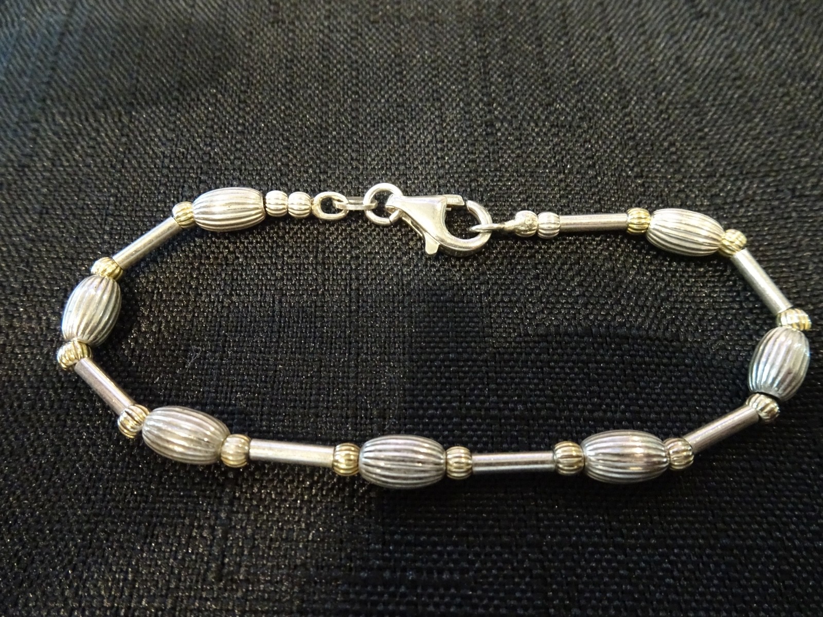 # 716-VINTAGE STERLING SILVER BEADED BRACELET-925-VERY DIFFERENT
