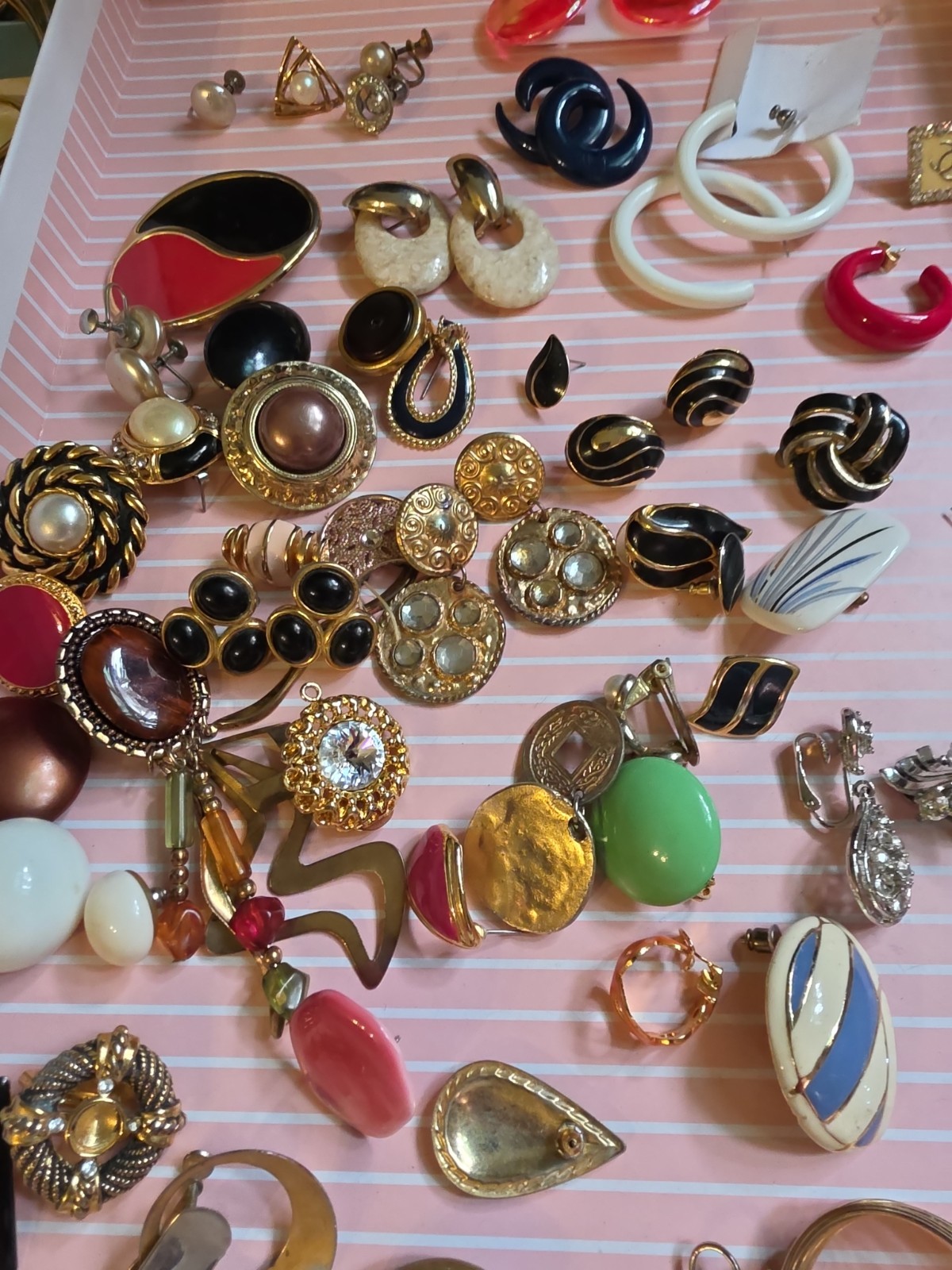 Vintage Earrings Lot Pierced Clip In Wear Junk Craft