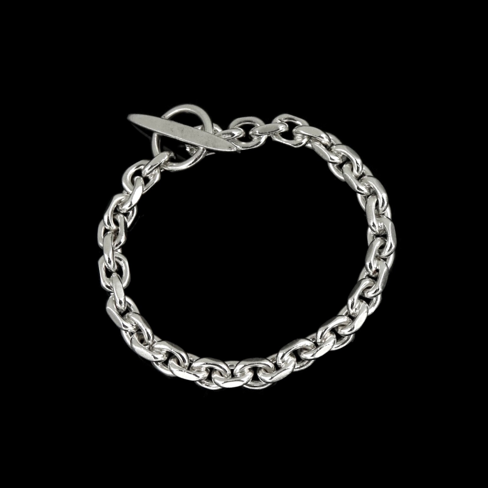 Danish Sterling Silver Anchor Chain Bracelet. 44g.