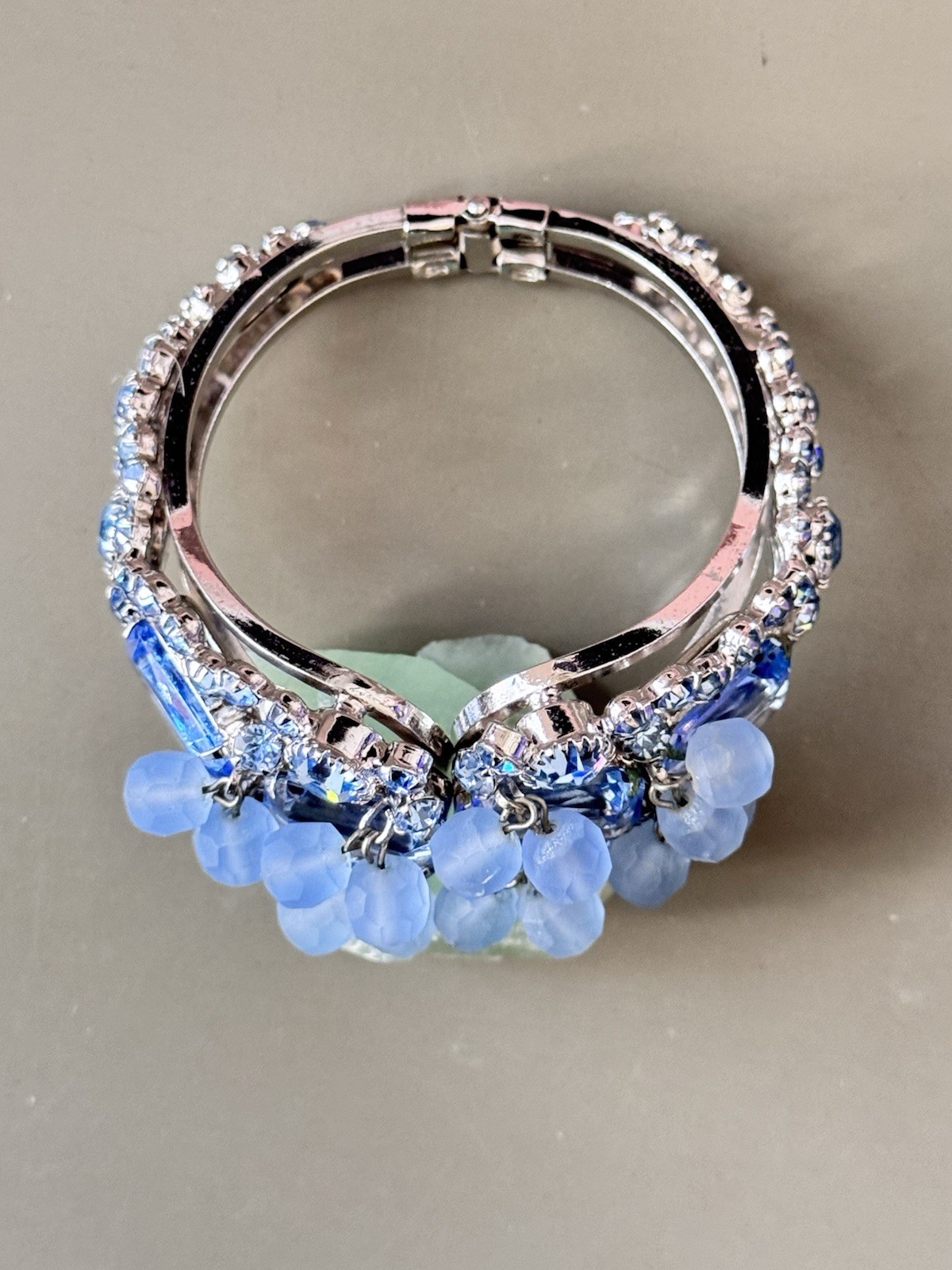 Vintage Verified JULIANA Bracelets, Brooch & Earring Set, Blue Octagon & Beads