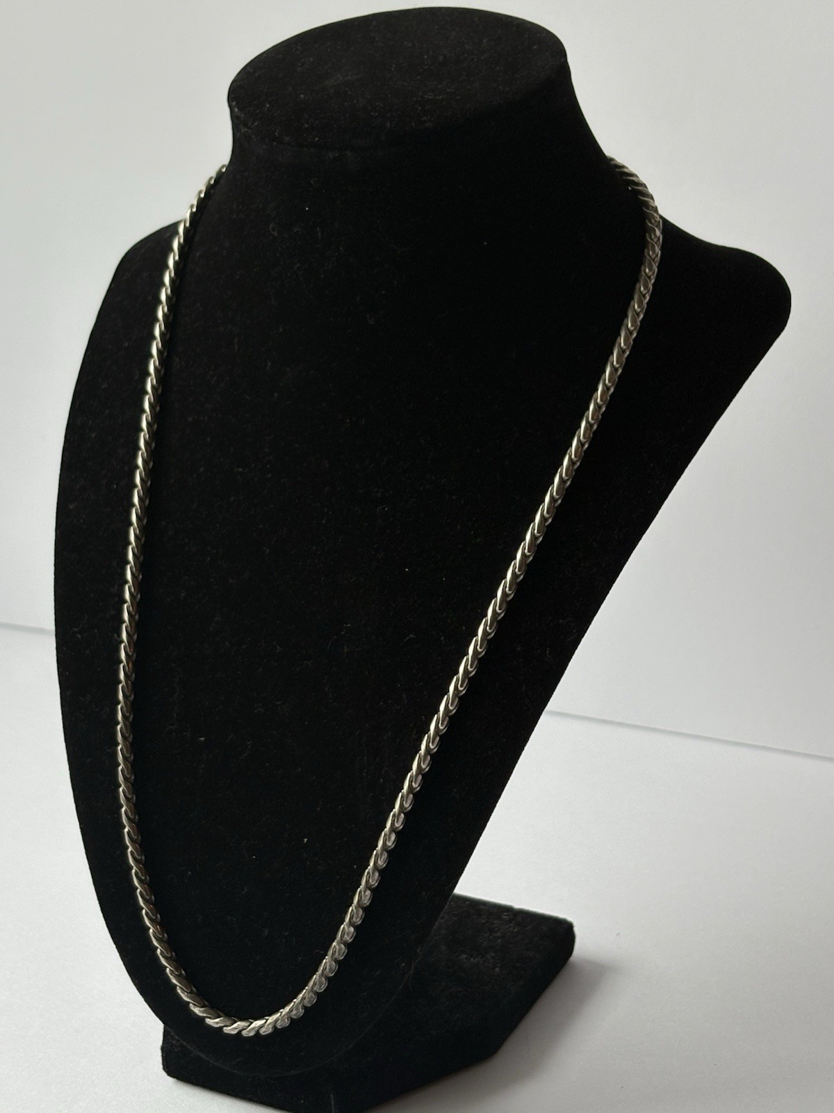 Vintage Thick Sterling Silver Twisted Rope Chain Link Necklace 35 grams 22”