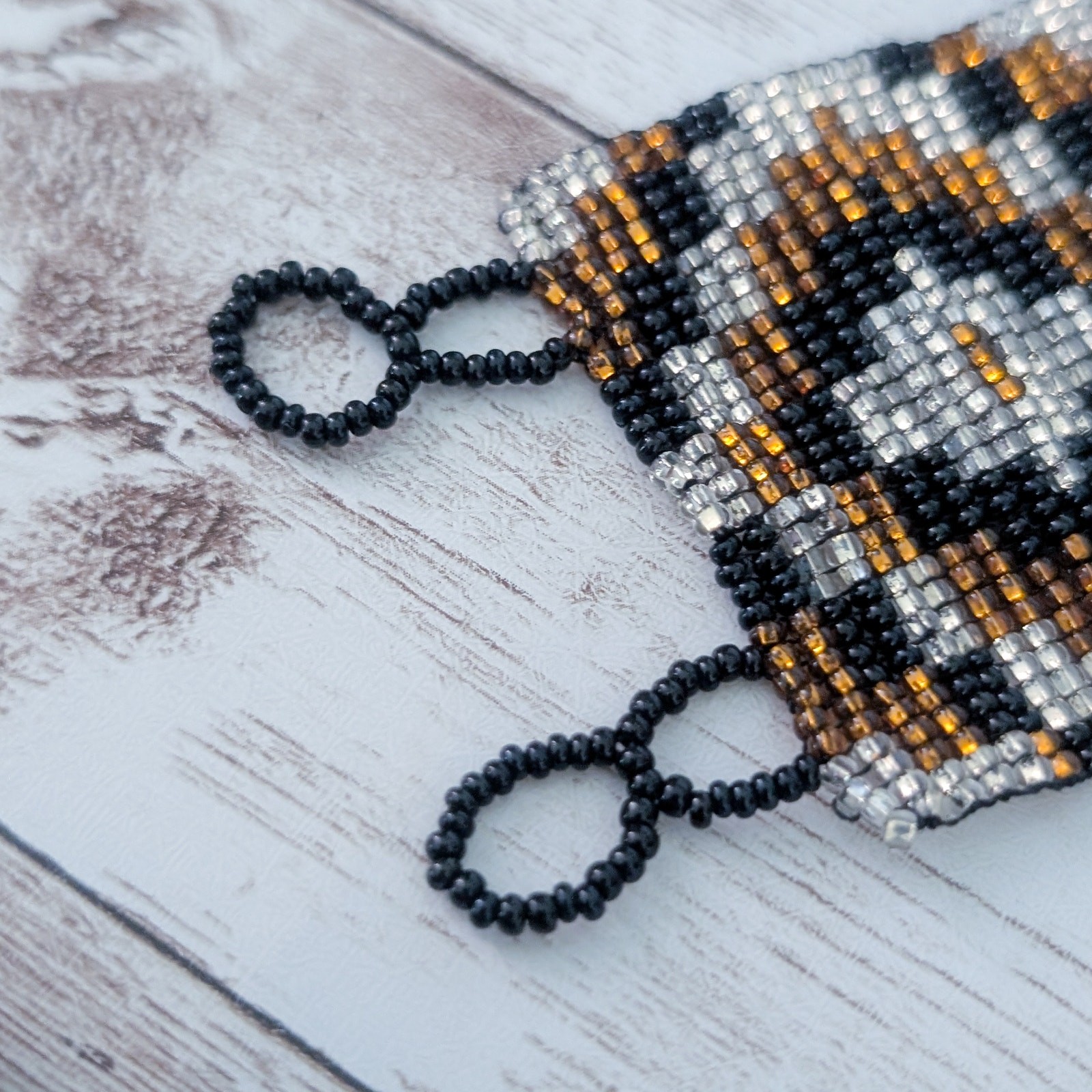 Vintage Bracelet Beaded with Gold Tone – Wide Bracelet