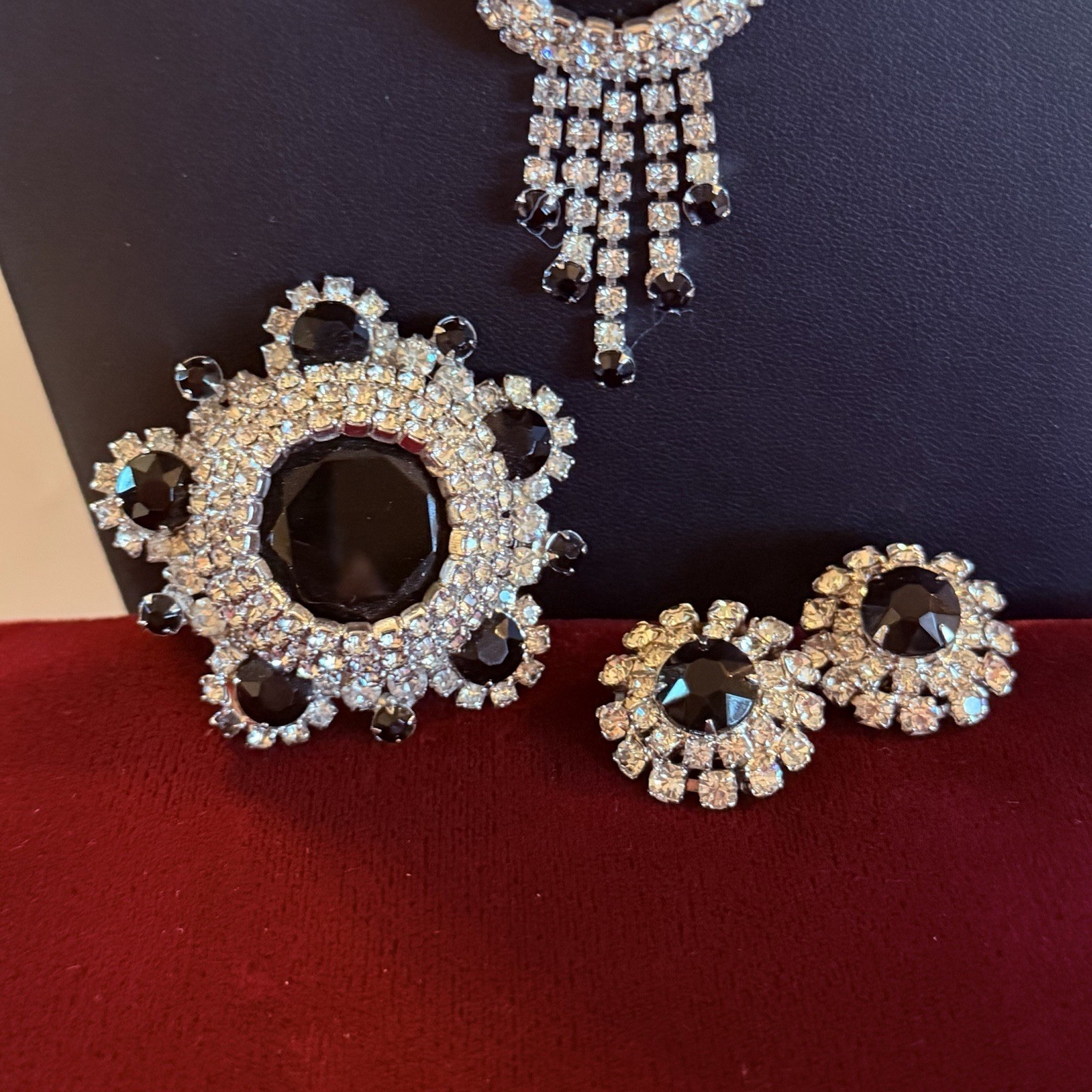 Juliana DeLizza & Elster Grand Parure Necklace Bracelet Earrings Brooch VTG