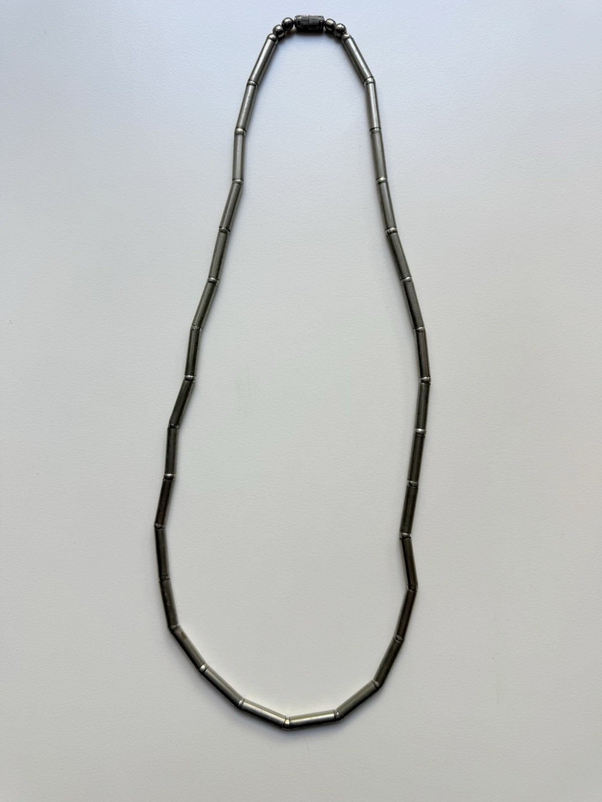 Two Vintage Silver Metal Chain Necklaces, Not Sterling (3321)