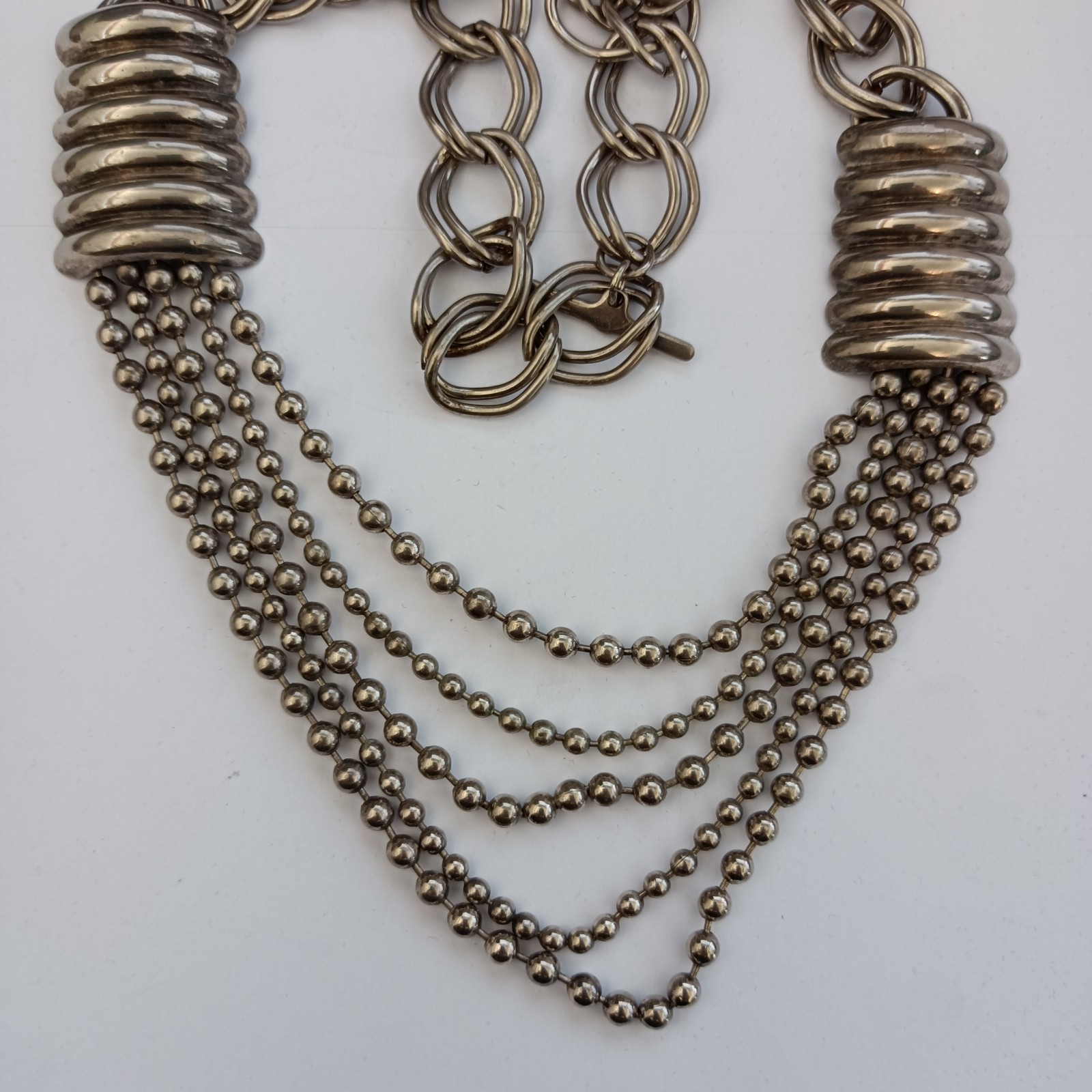 Statement Necklace Coiled Industrial Mechanical Massive Heavy Brutalist Chunky