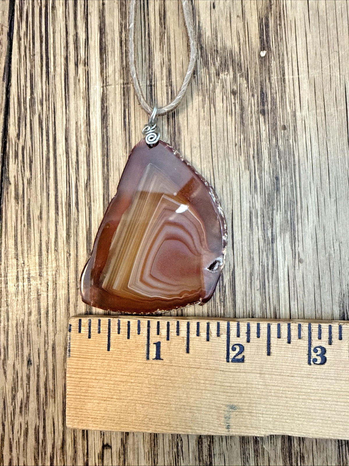 AMAZING BROWN AGATE SLICE NECKLACE oneofakind Boho Festival Earthy Nature Hippie