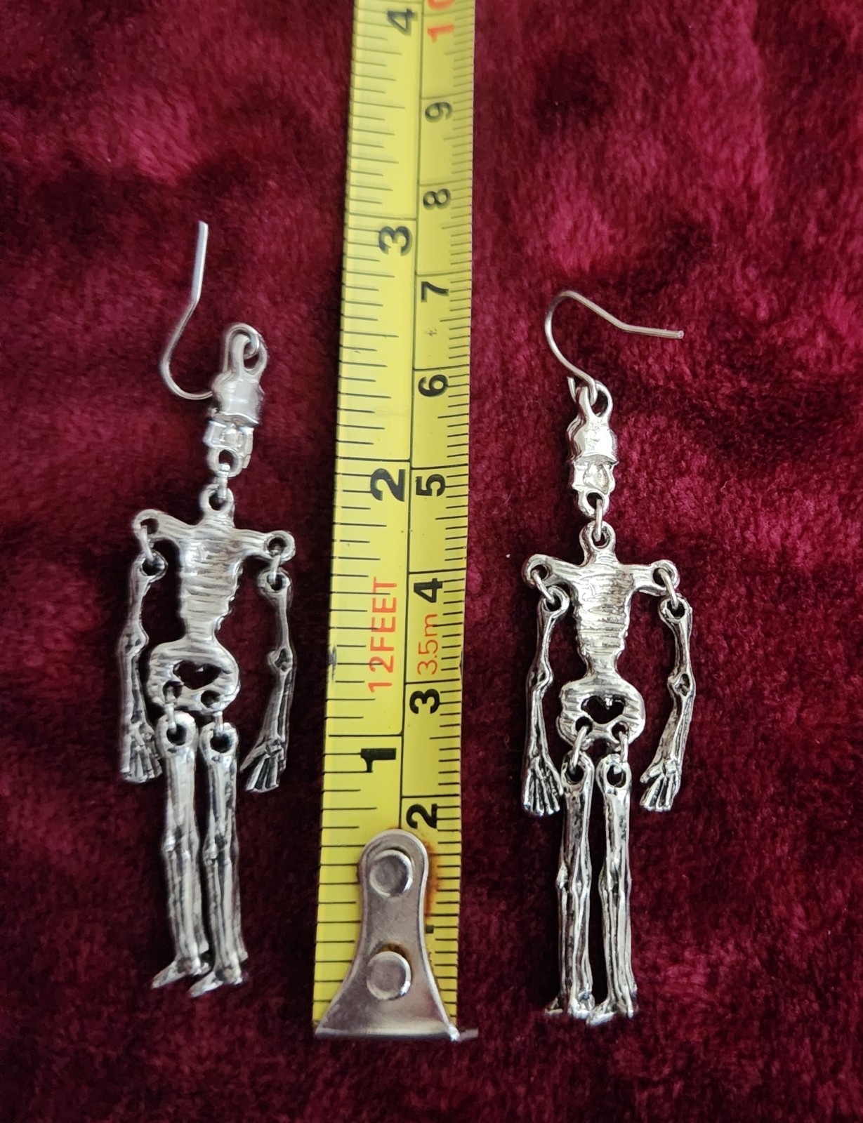 Vintage Hot Topic Articulated Skeleton Dangle Earrings Halloween Goth Punk Emo