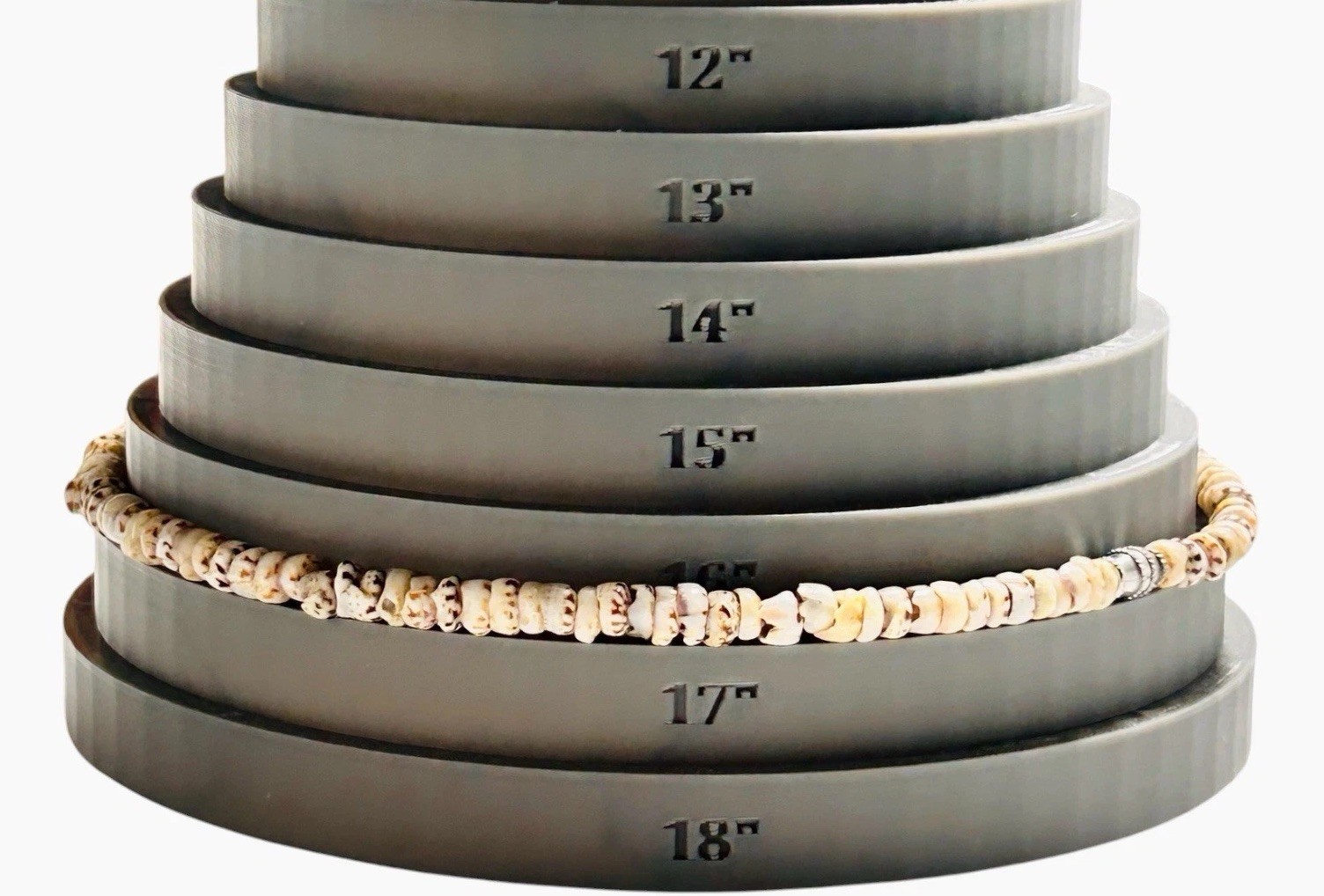 Vintage Puka Shell Necklace 16 In Silver Tone Clasp 70s Hawaii Surfer