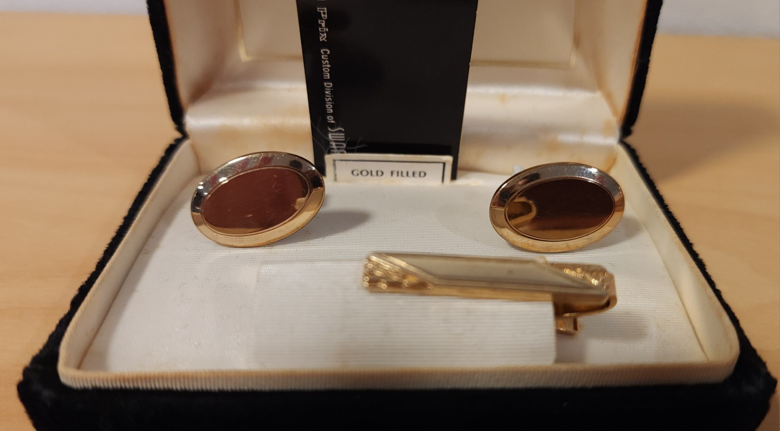Vintage Swank 12K Gold Filled Cuff Links & Anson Tie Clip