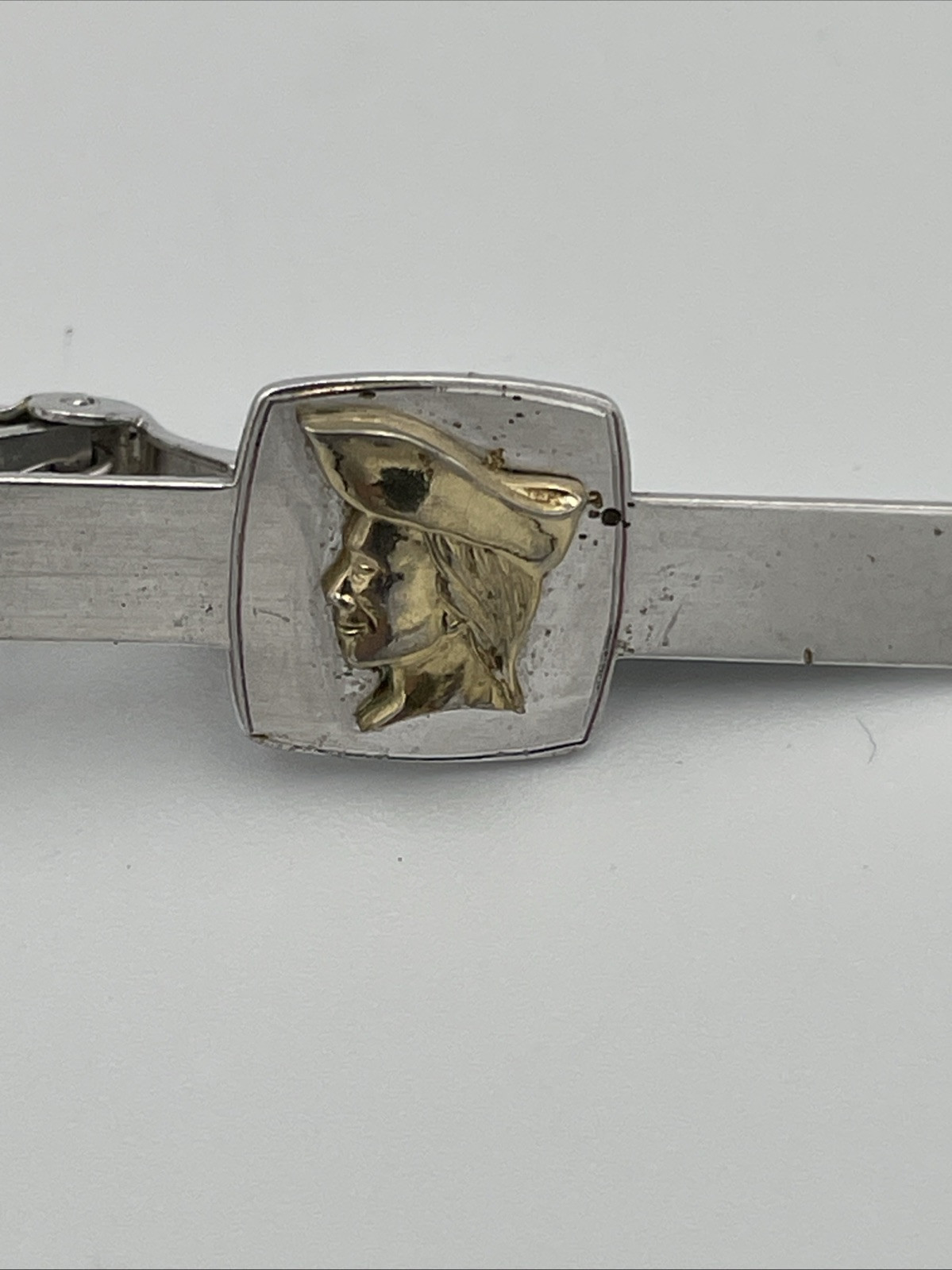 Vintage Anson Tie Clip Bar Paul Revere gold tone Colonial