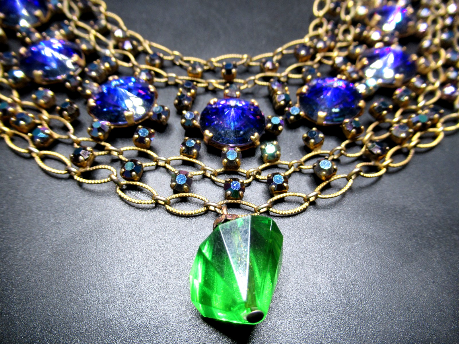 COUNTESS CIS CISSY ZOLTOWSKA Amazing Rivoli Rhinestone Collar Necklace